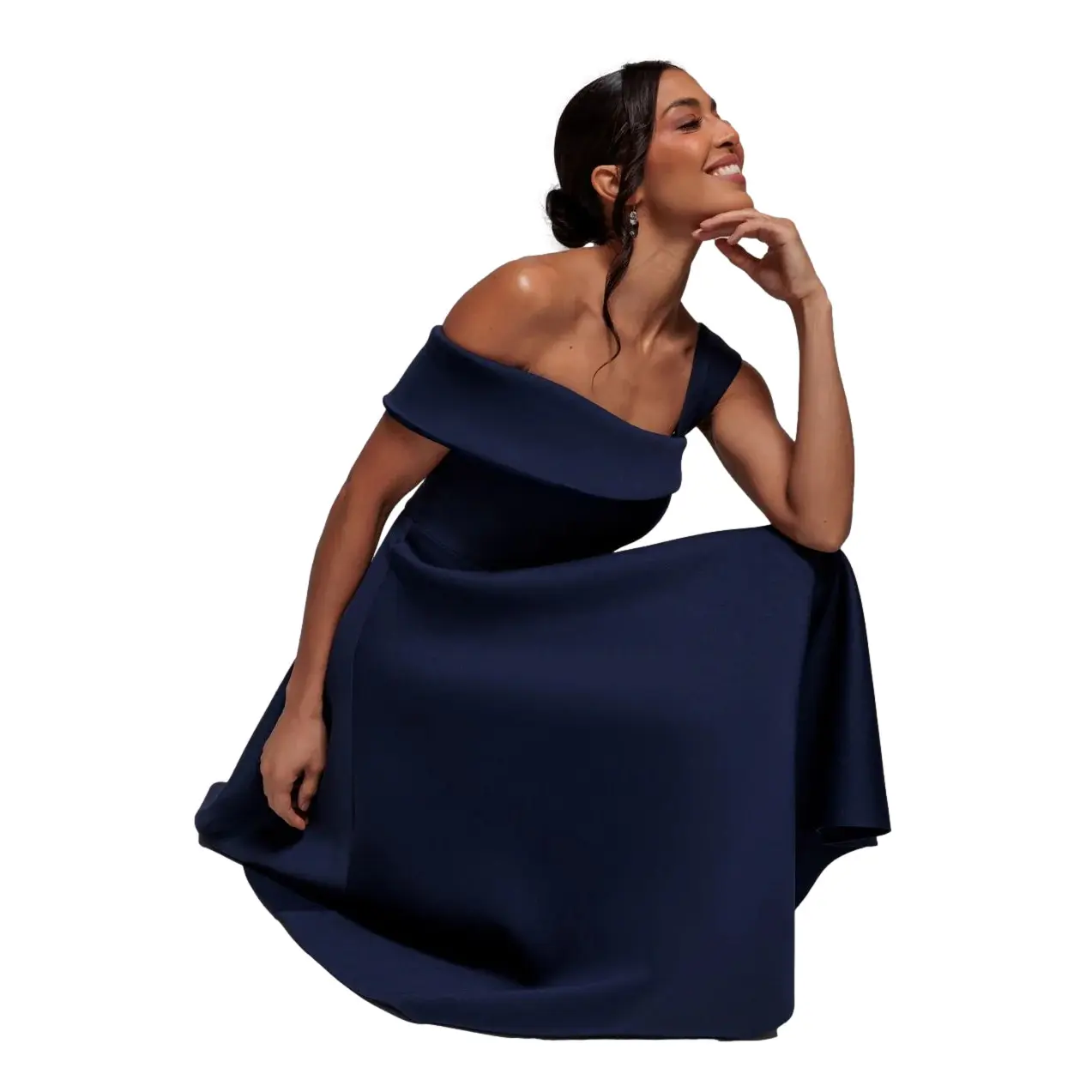 Abito a portafoglio asimmetrico donna  Midi