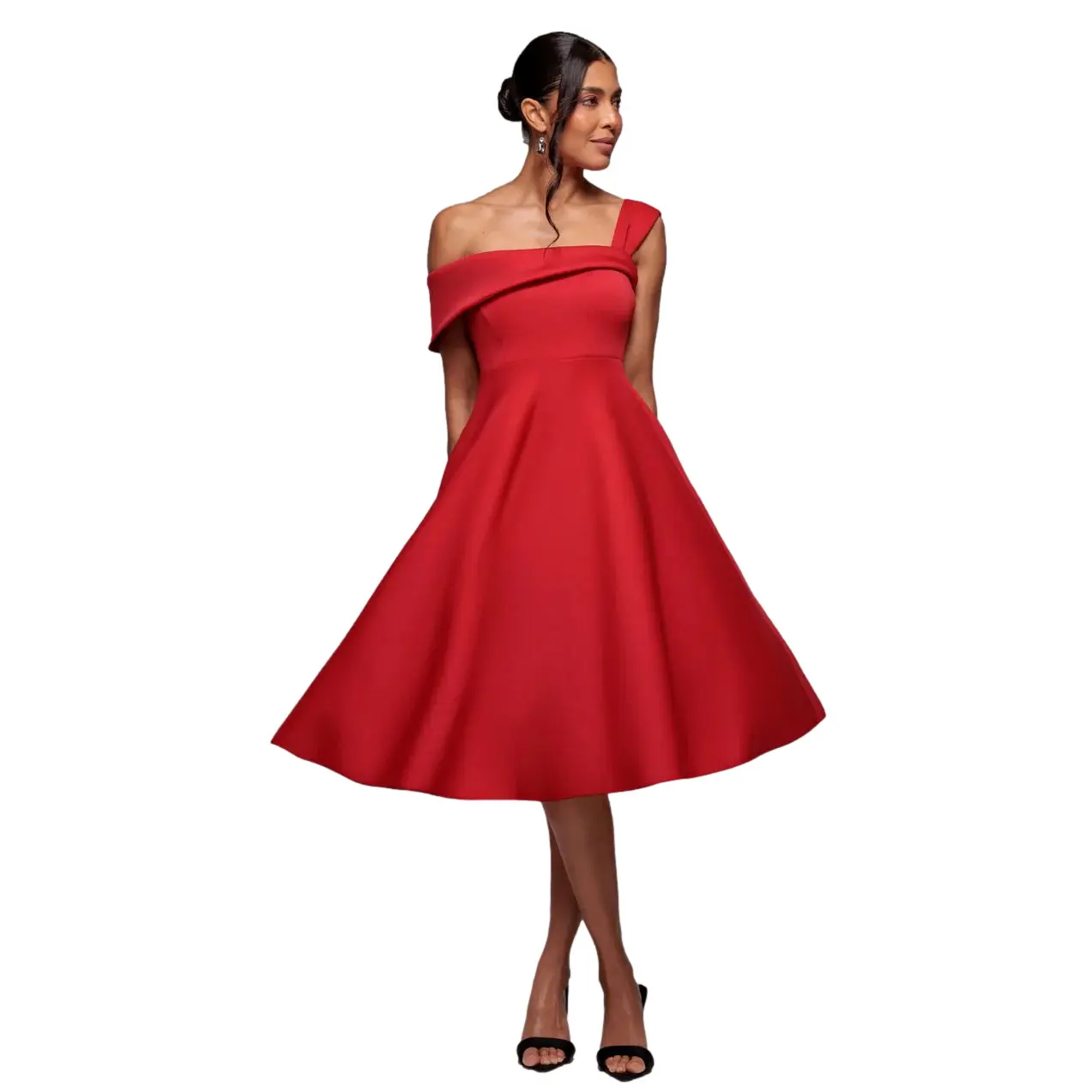 Asymmetrical Wrap Dress Women Goddiva Midi