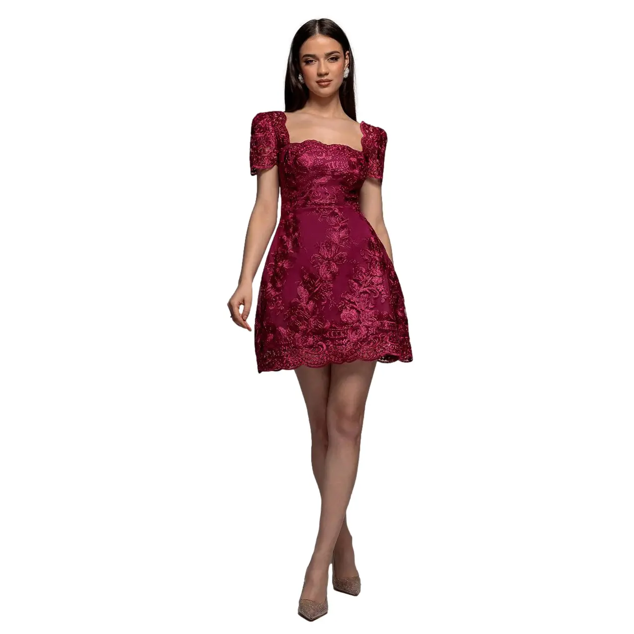 Image of Spitzenkleid Damen Goddiva Mini