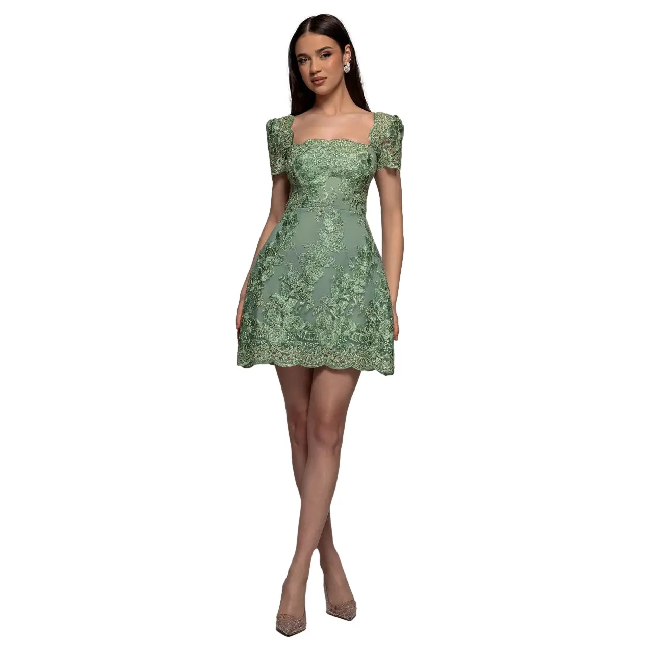 Spitzenkleid Damen Goddiva Mini