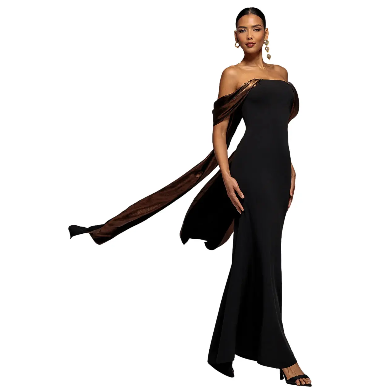 Image of Kleid mit freien Schultern Damen Goddiva Angel Maxi