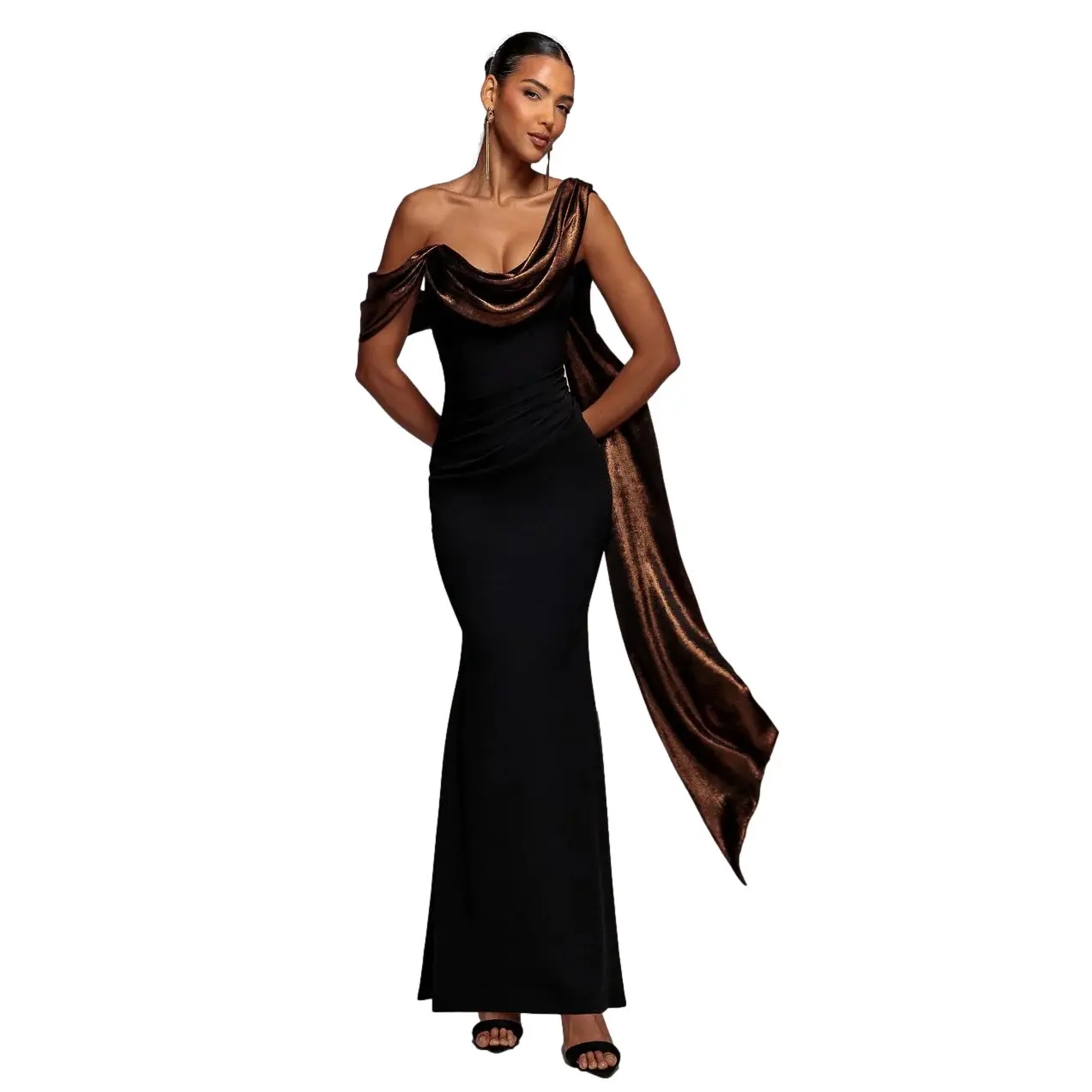 Damen Umhangkleid Goddiva Maxi
