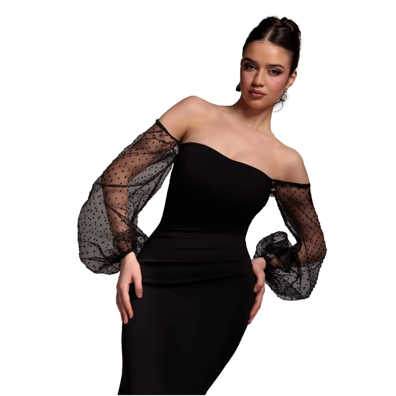 Image of Kleid Damen Goddiva Organza Maxi