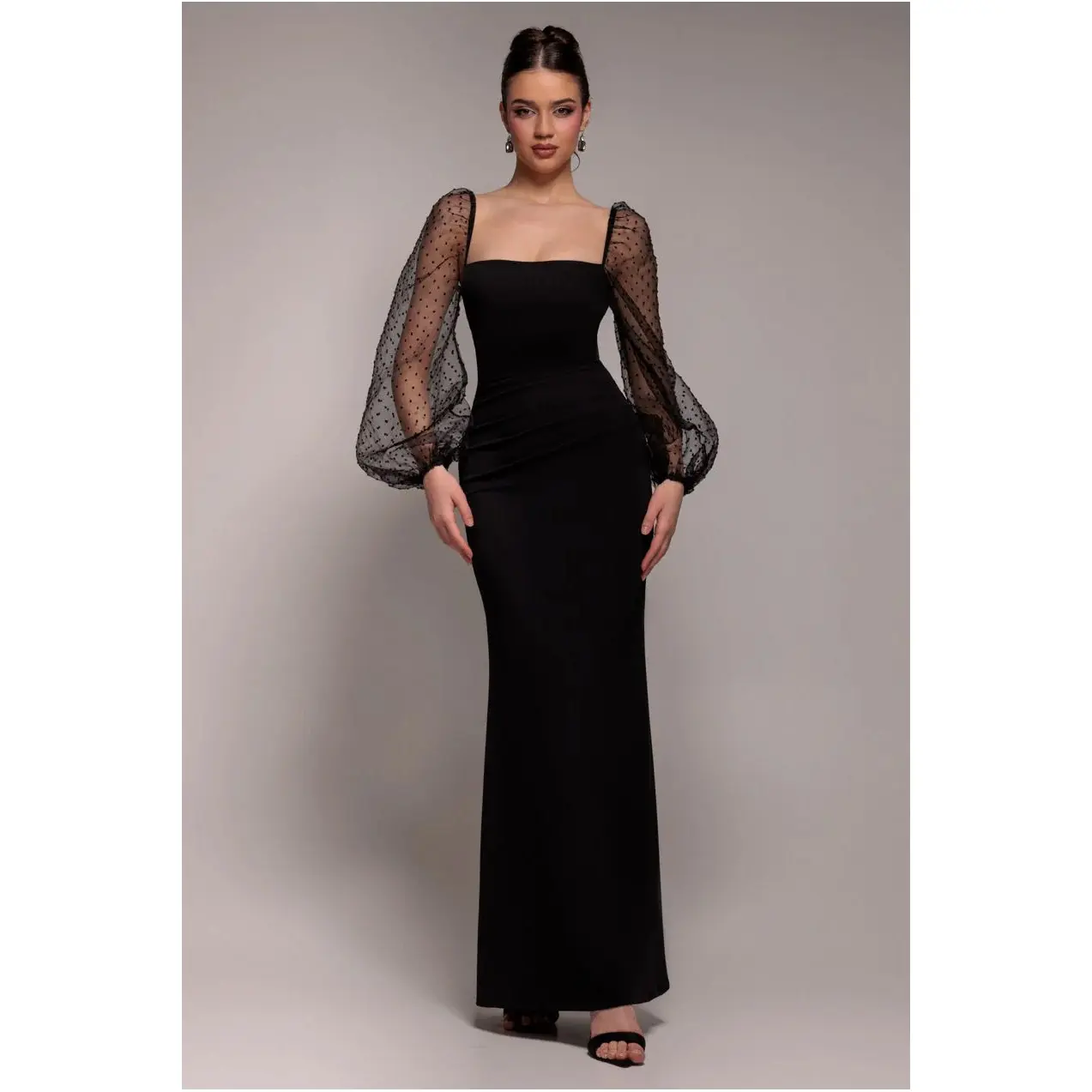 Kleid Damen Goddiva Organza Maxi