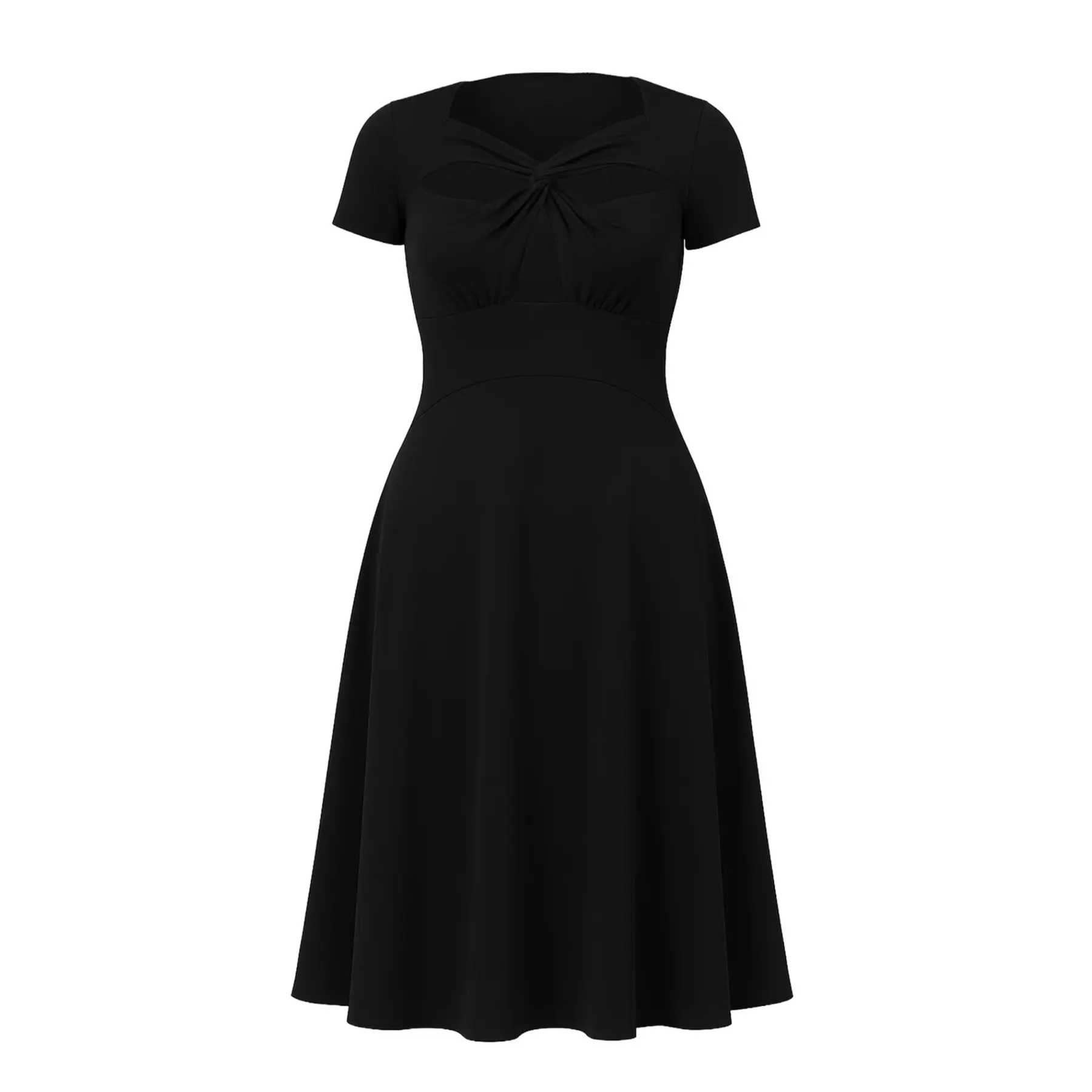 5056120235797 - Damen Wickelkleid mit Ausschnitten Scuba Crepe Midi