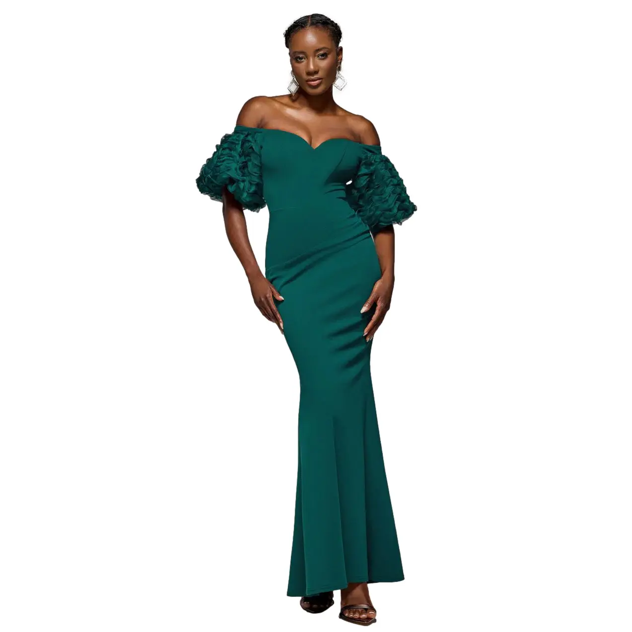5056604797506 - Kleid Damen Off The Shoulder 3D Maxi