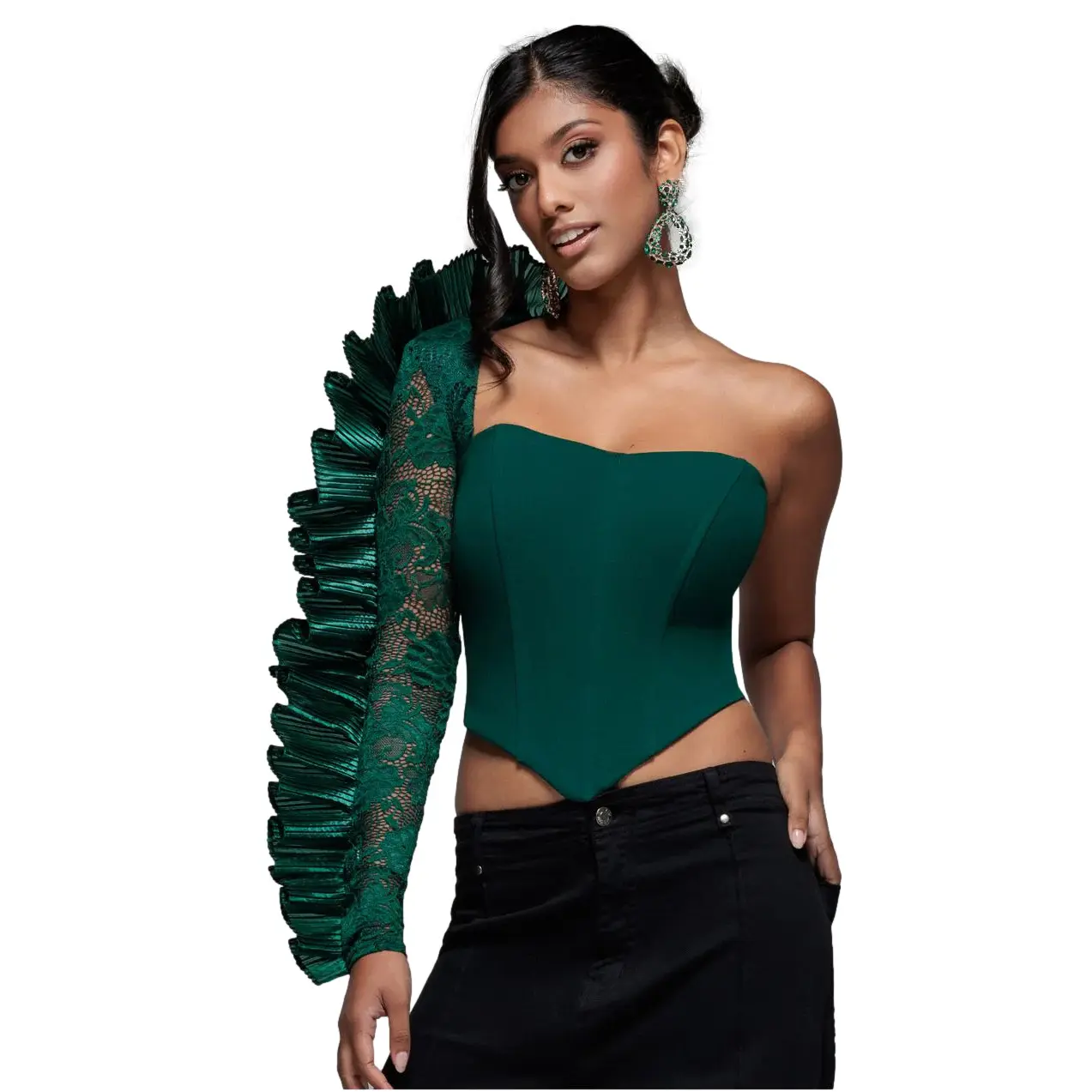 5060395819583 - Bleistiftrock mit Falten und Rüschen für Damen Goddiva