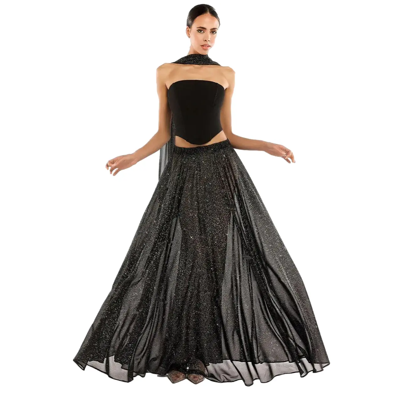 Gonna a pieghe da donna  Gathered A-Line Maxi