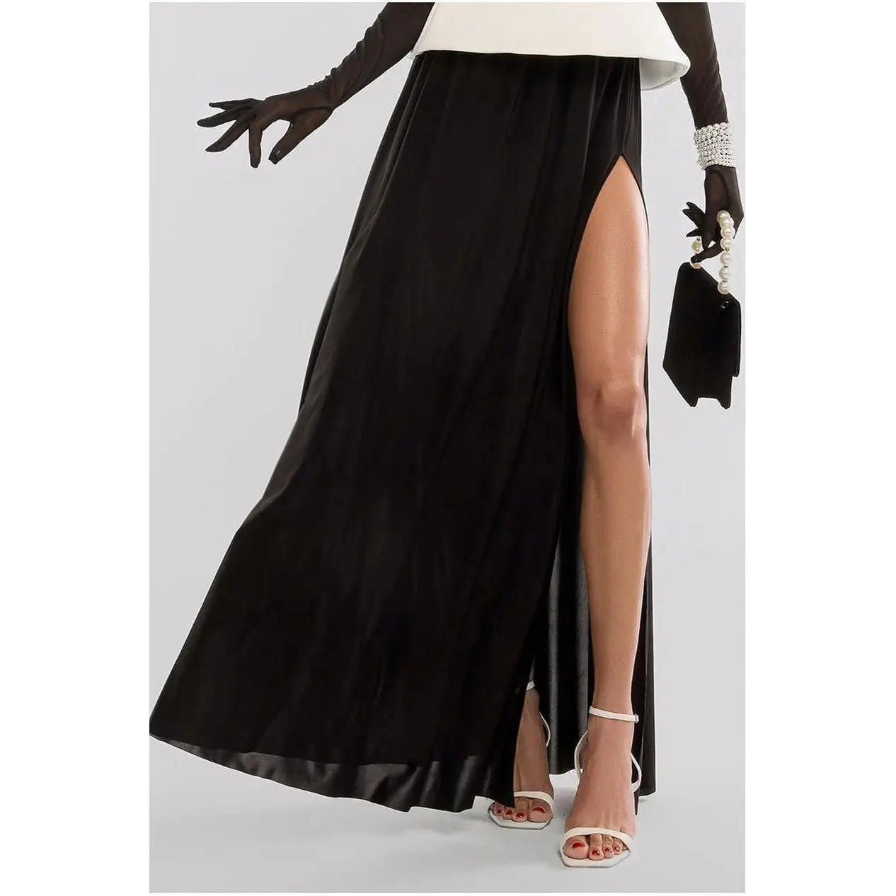 Maxi-Rock mit seitlichem Schlitz Damen Goddiva