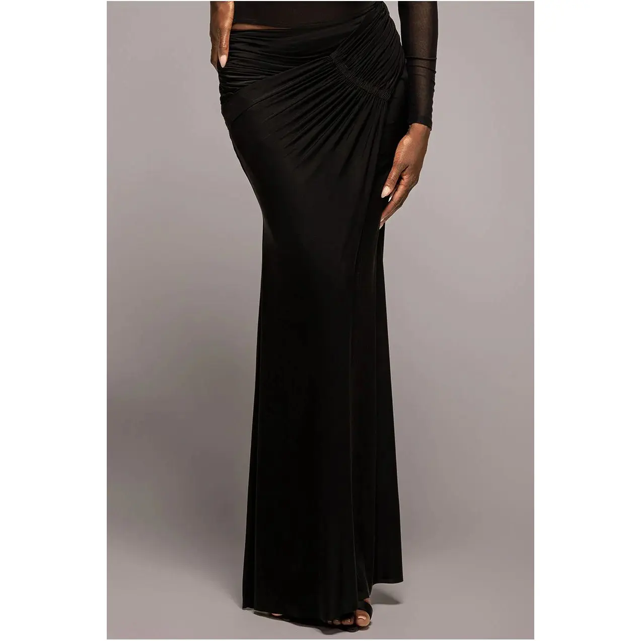 Asymmetrical Skirt Women Goddiva Gathered Front