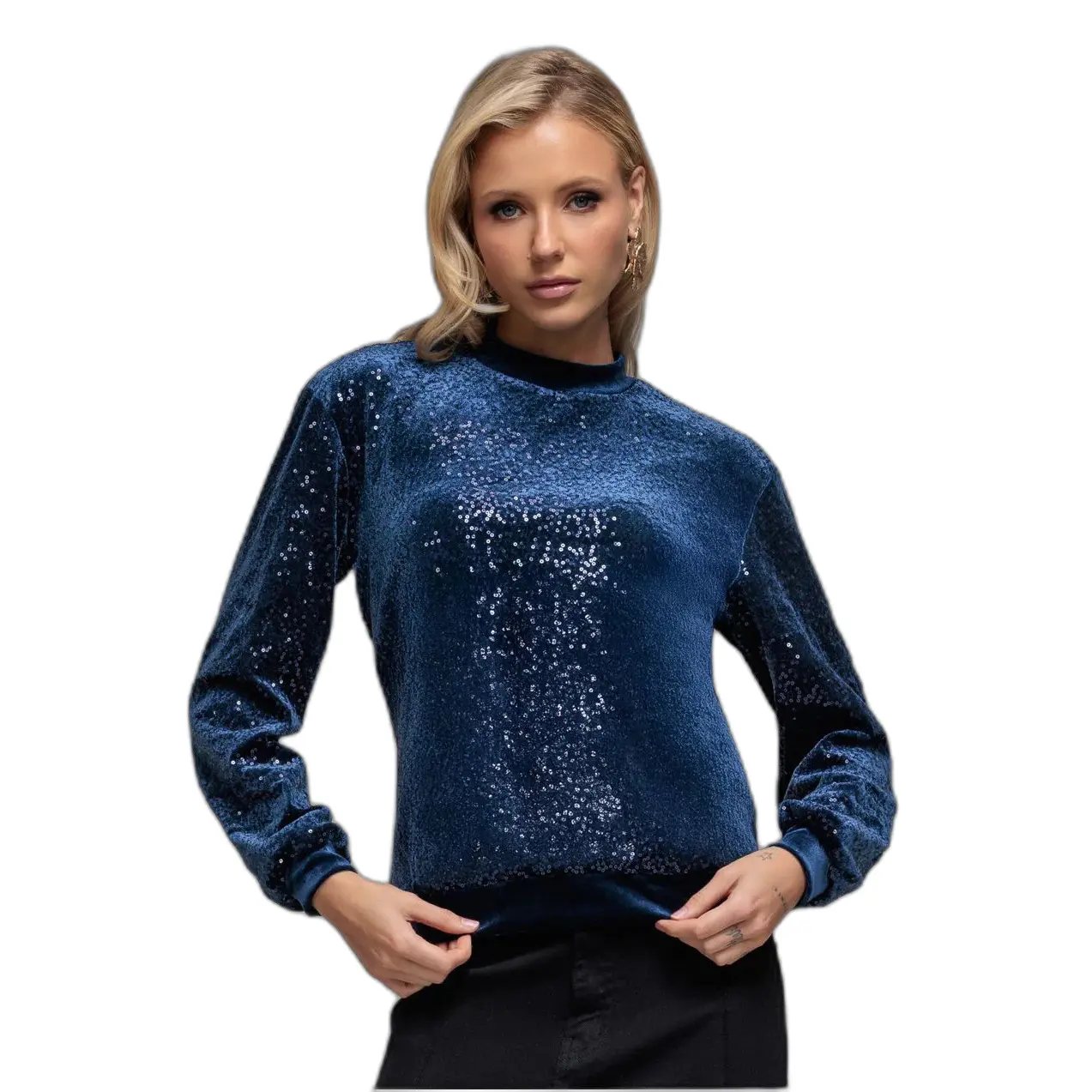 Velours-Pull Damen Goddiva Sequin Velvet