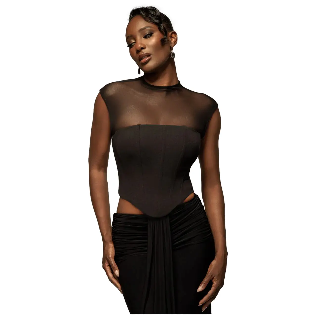 High Neck Backless Corset Woman Goddiva