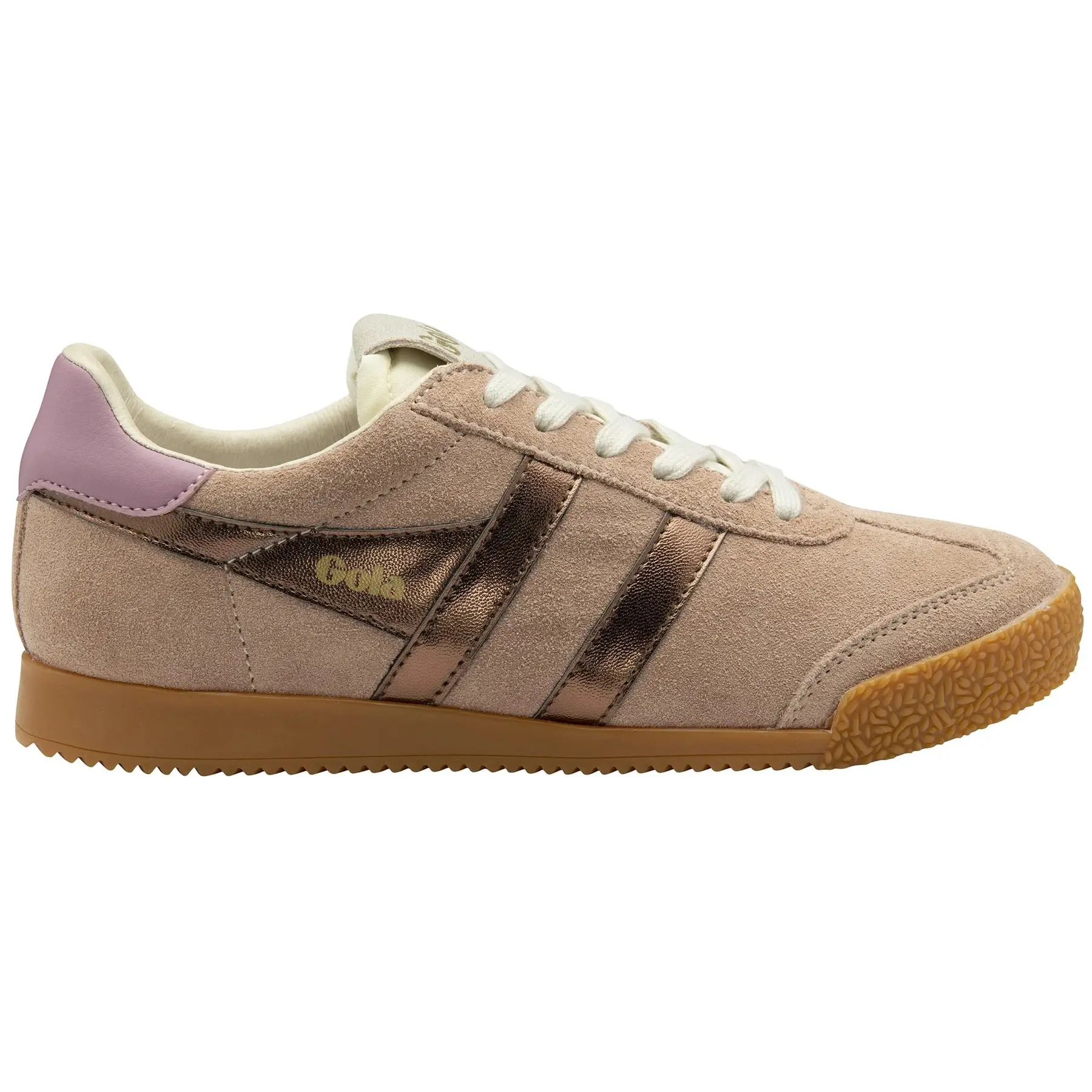 Gola Women's Beige Suede Trainers Elan Glitz