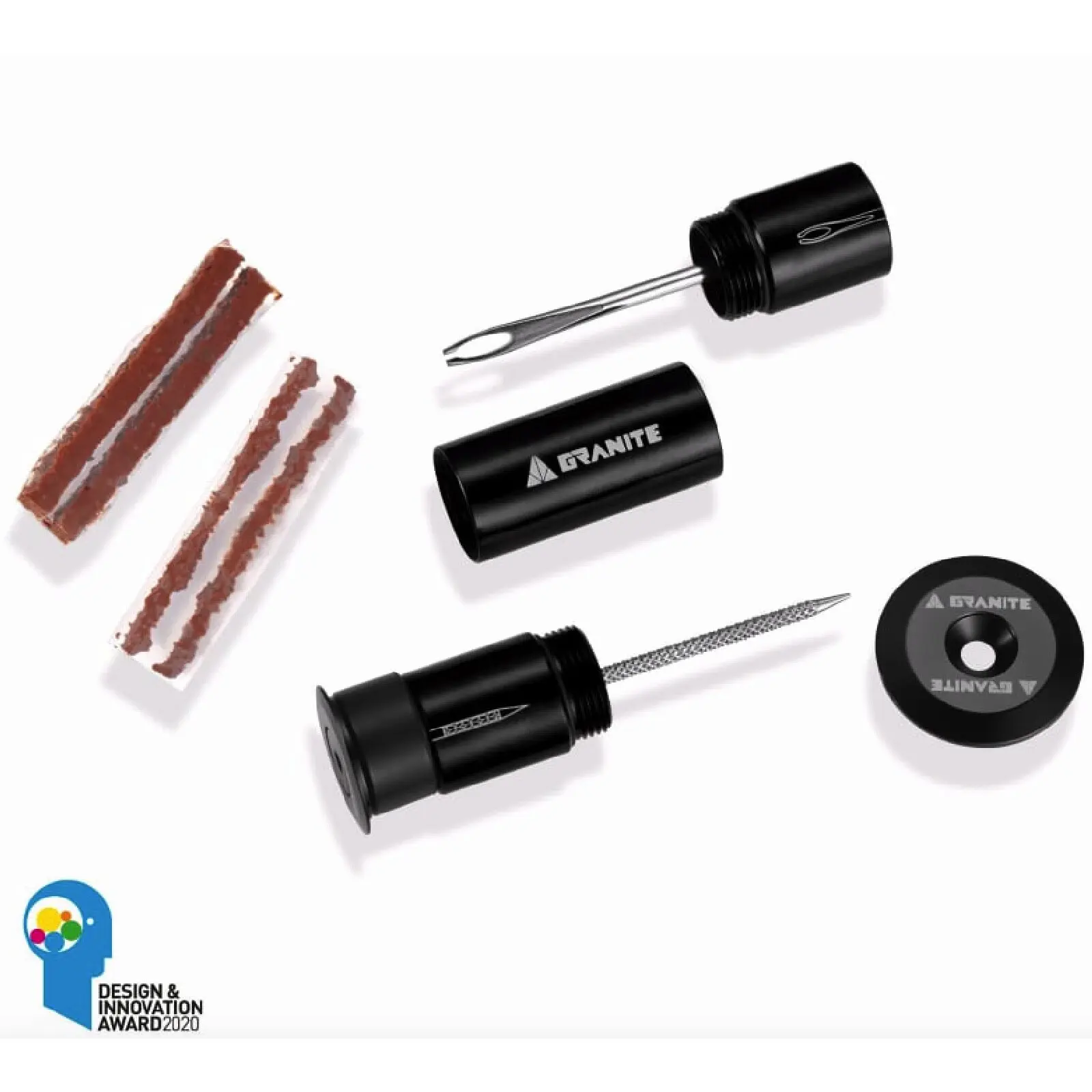 Velo Store - UK Handlebar cap tubeless repair kit / insert Granite Design Stash Tool | Extra 10% off with Subscription, Postage £16.79 to UK Fedex.