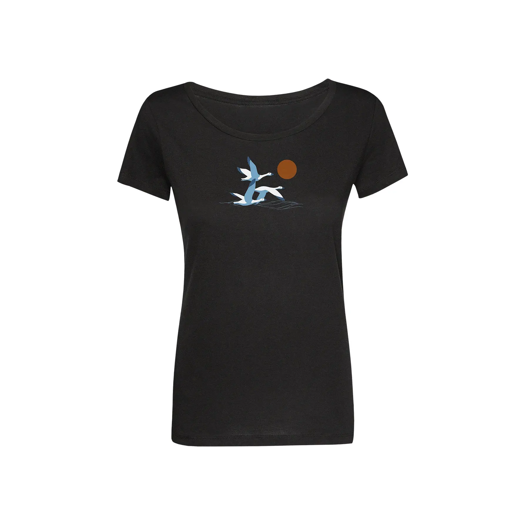T-shirt dames Greenbomb Animal Goose Family Loves