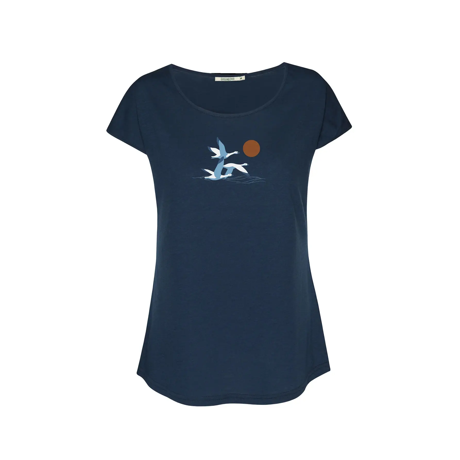 T-shirt dames Greenbomb Animal Goose Family Loves