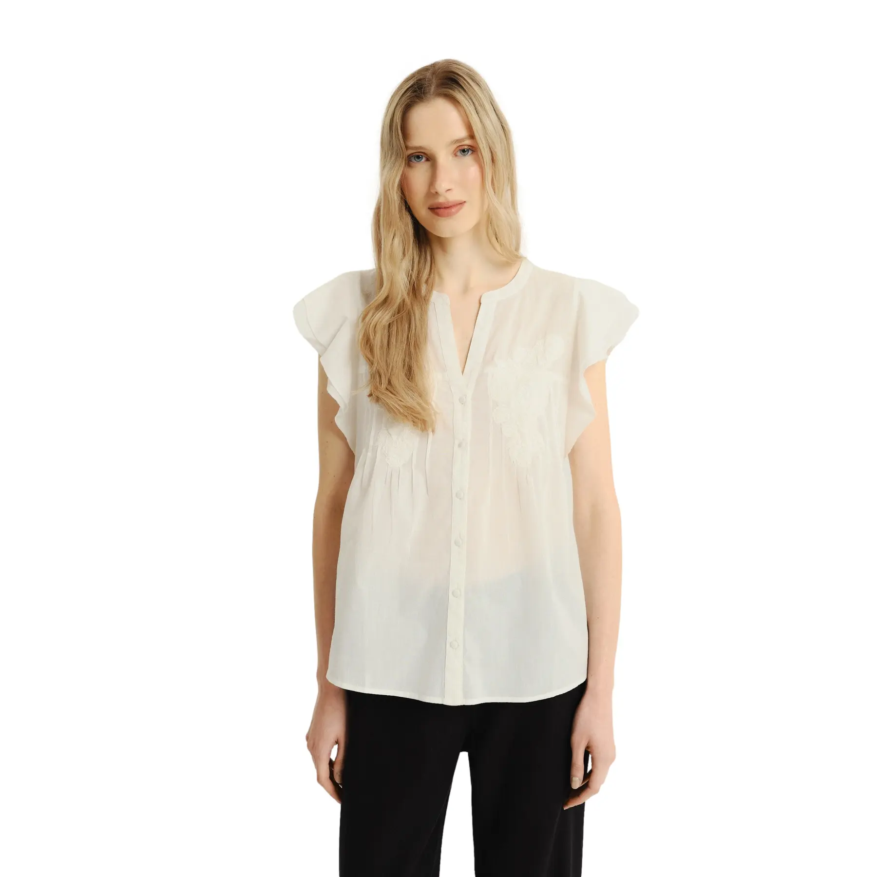 Camicia con volant donna