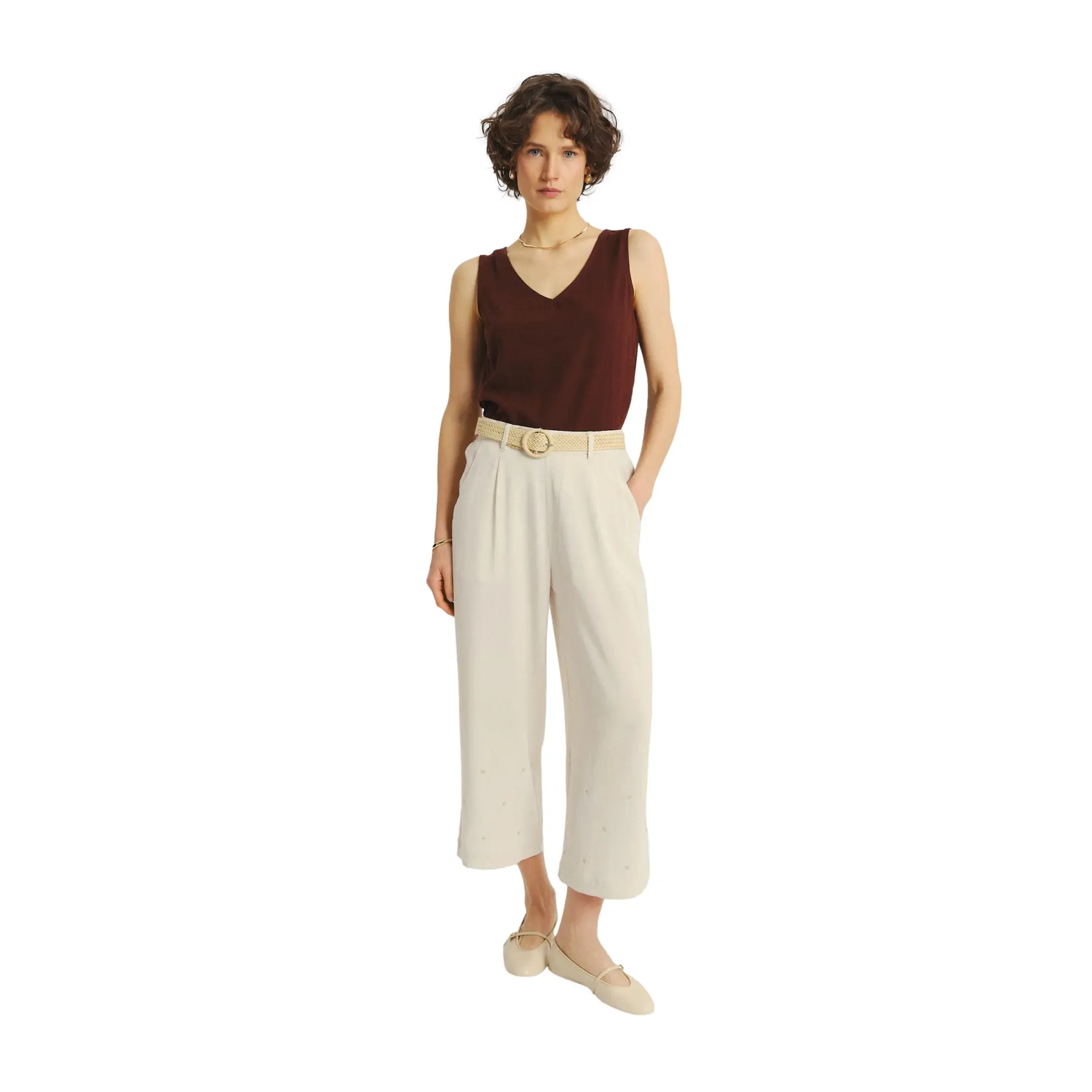 Pantalone ampio con cintura donna