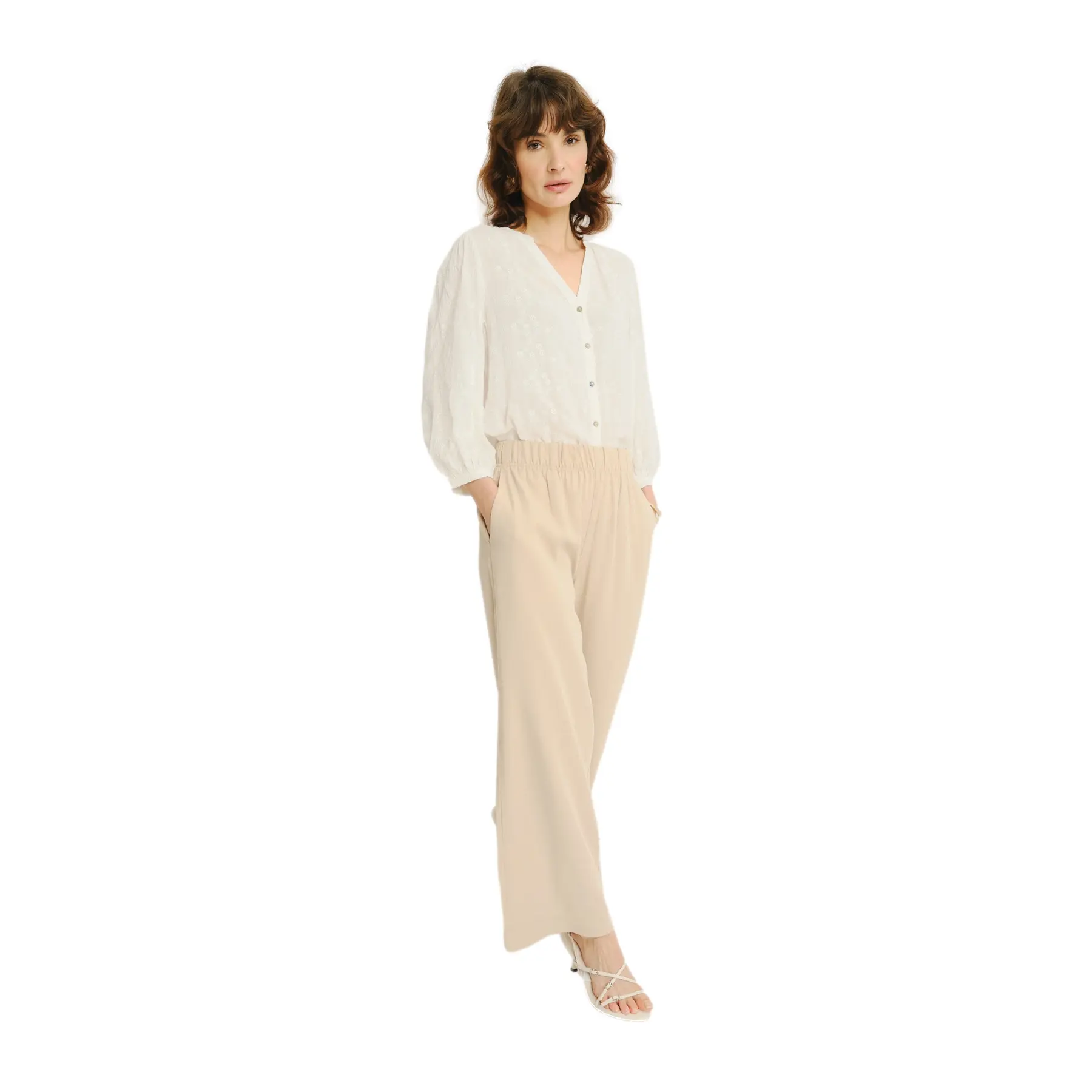 Pantalone ampio con vita elastica donna  Regular March