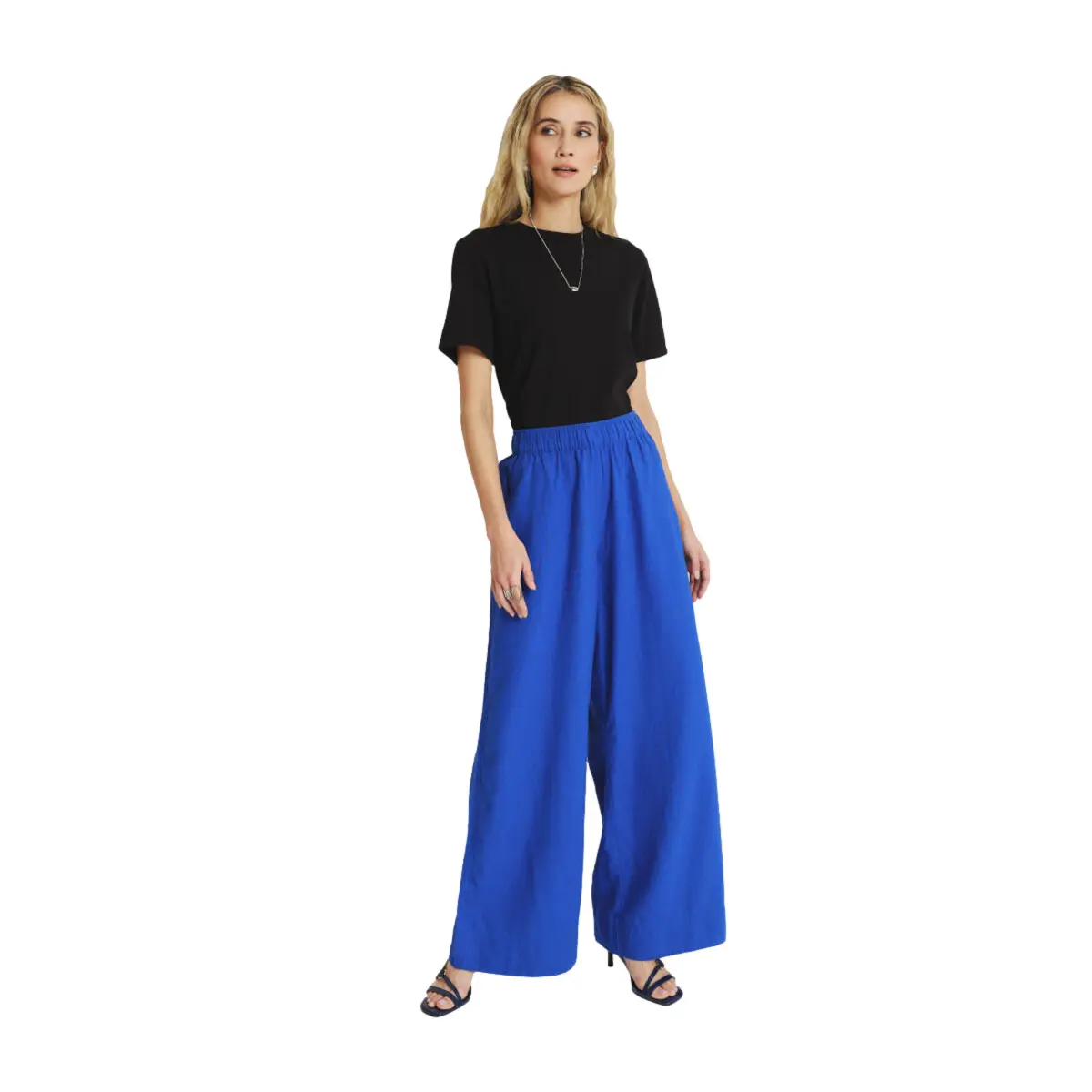 Pantalone Wide Leg in lino e viscosa donna  Regular April