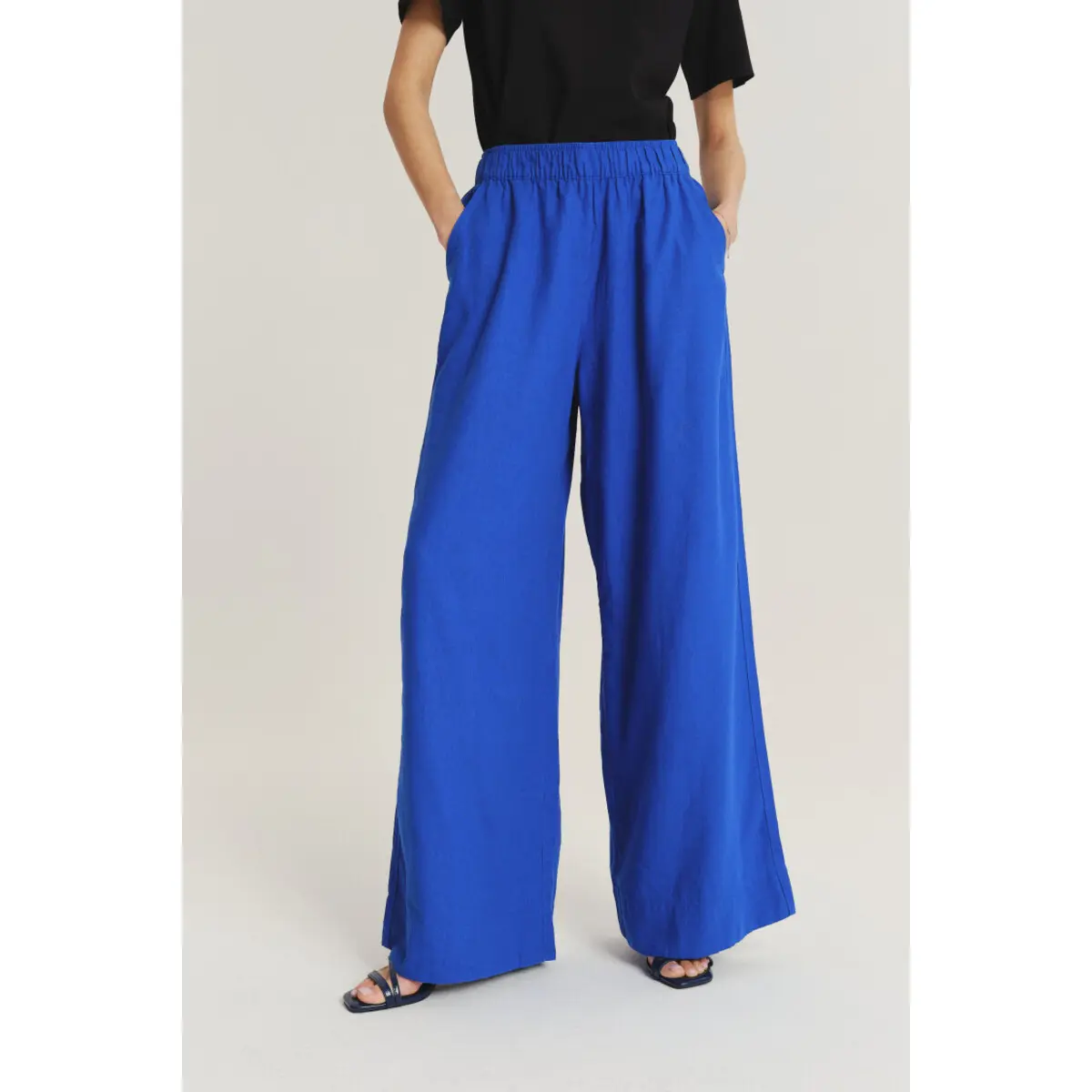Pantalone Wide Leg in lino e viscosa donna  Regular April