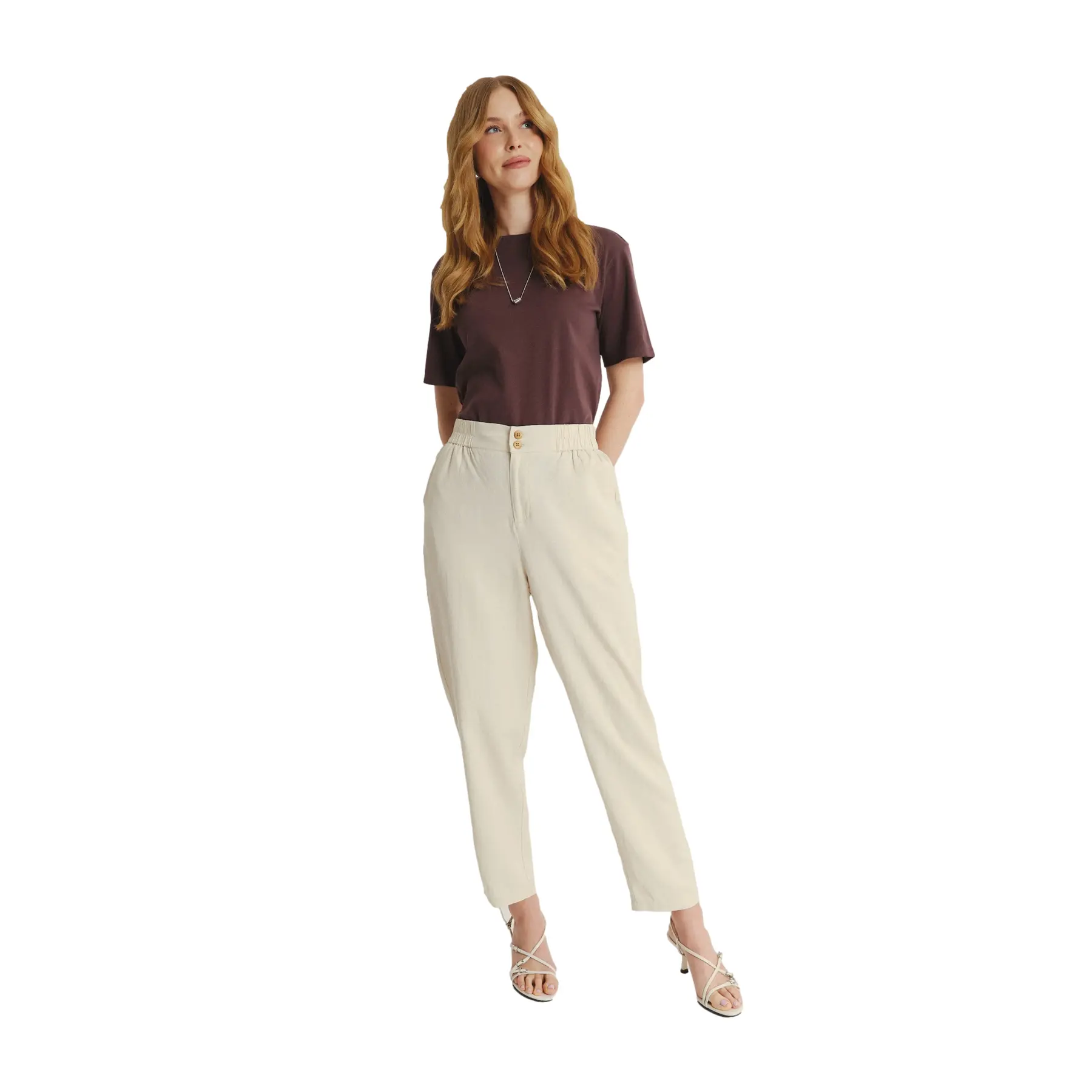 Pantaloni comodi con vita elastica donna  Regular March