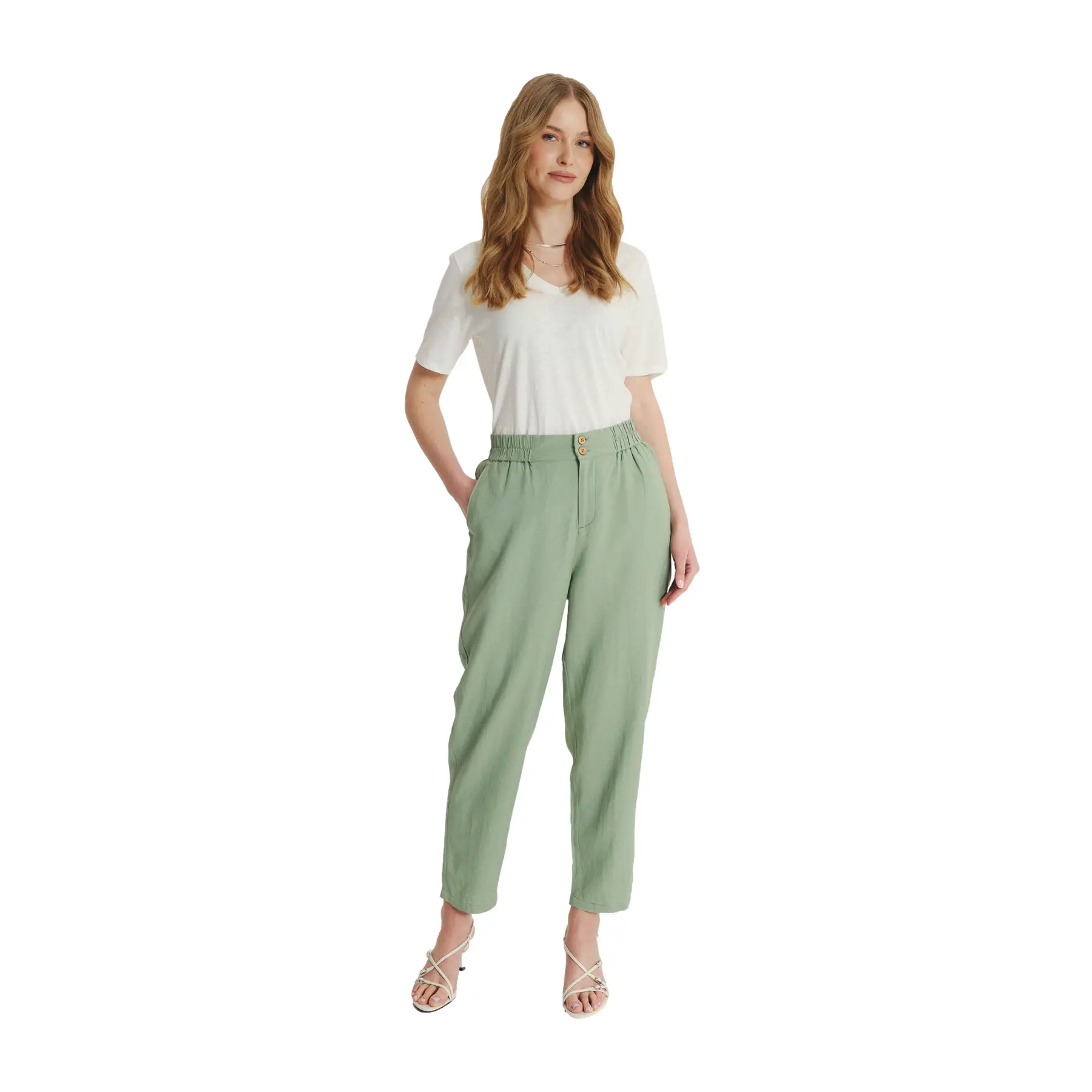 Pantaloni comodi con vita elastica donna  Regular March