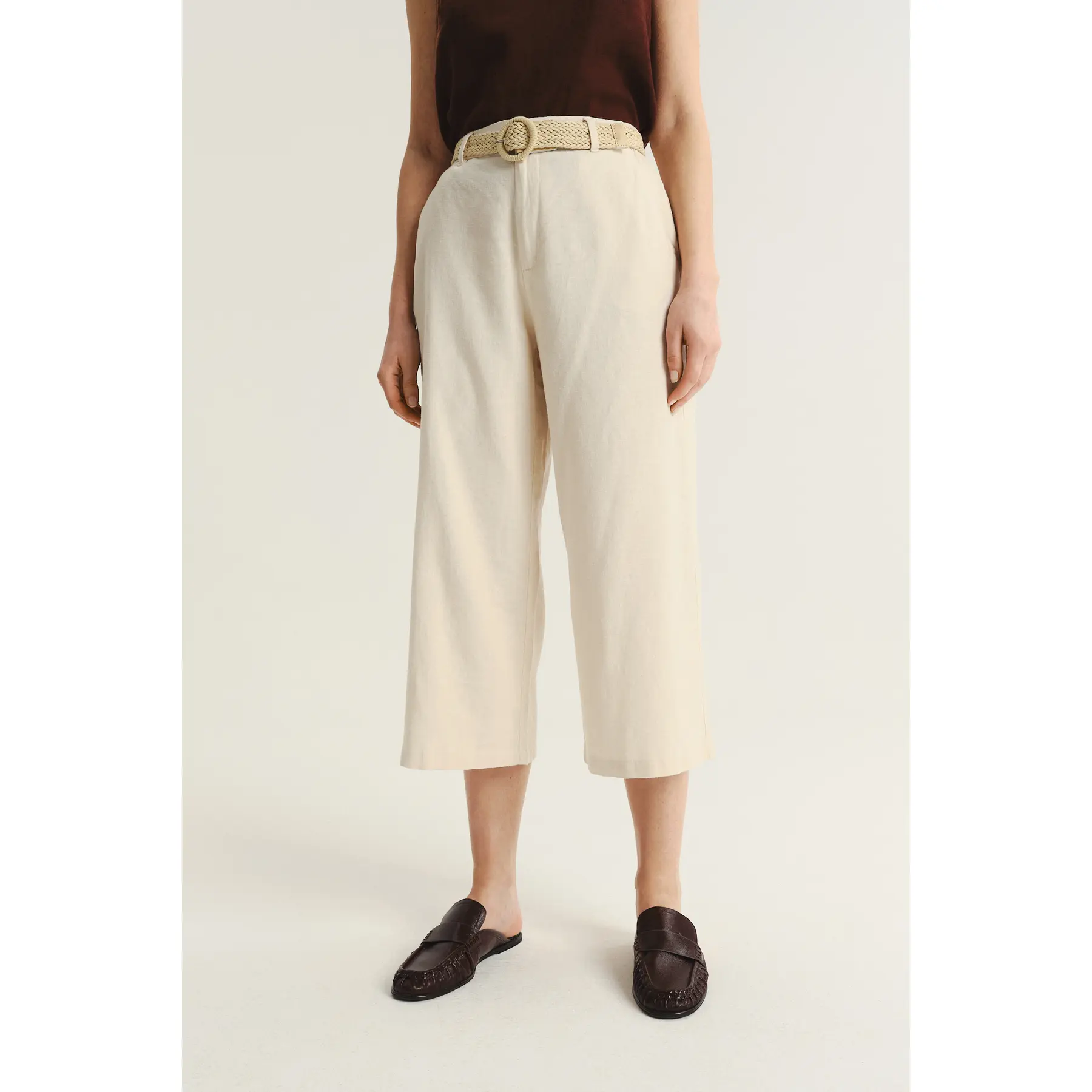 Pantaloni con cintura intrecciata donna