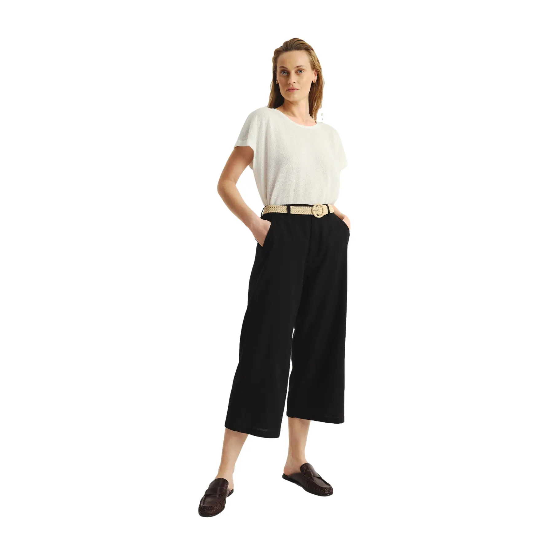 Image of Hose mit geflochtenem Gürtel Damen Greenpoint