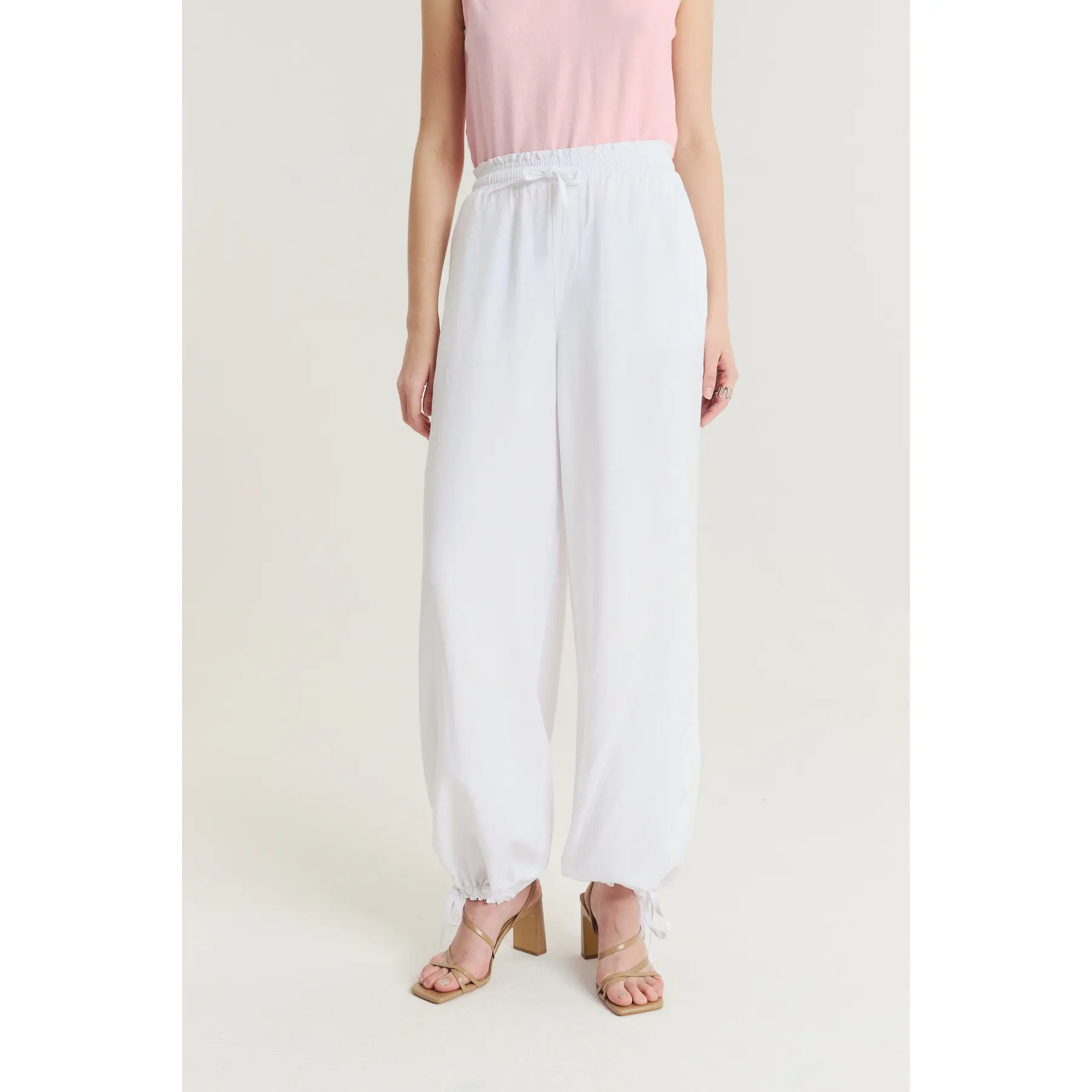 Pantalone in lino e viscosa donna
