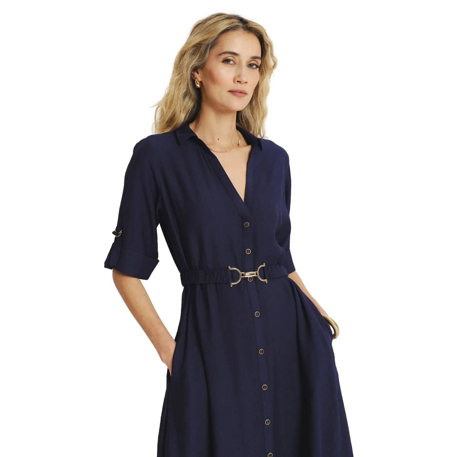 Blumenmuster Hemdblusenkleid Damen Greenpoint
