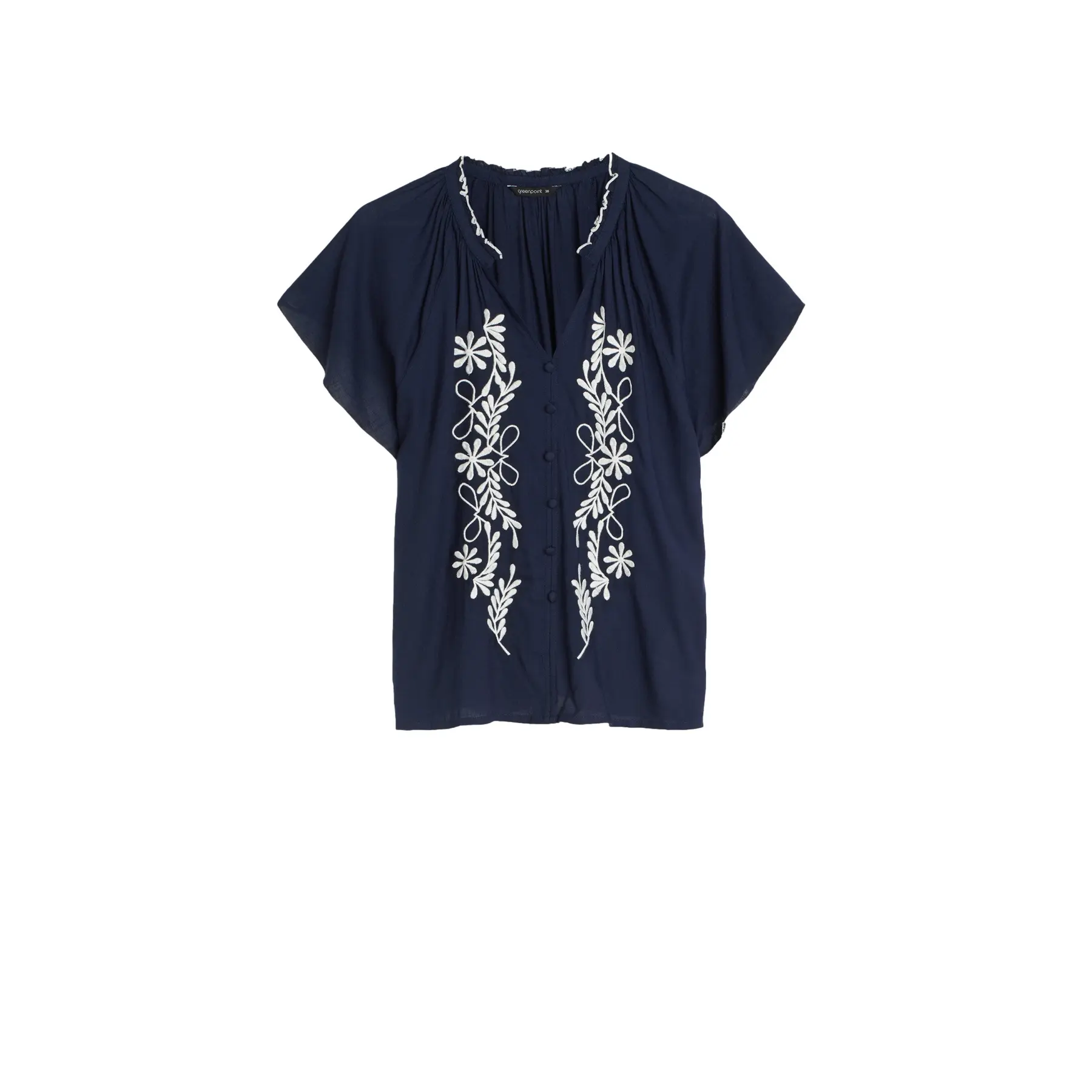 Image of Bluse mit Blumenornamenten Damen Greenpoint
