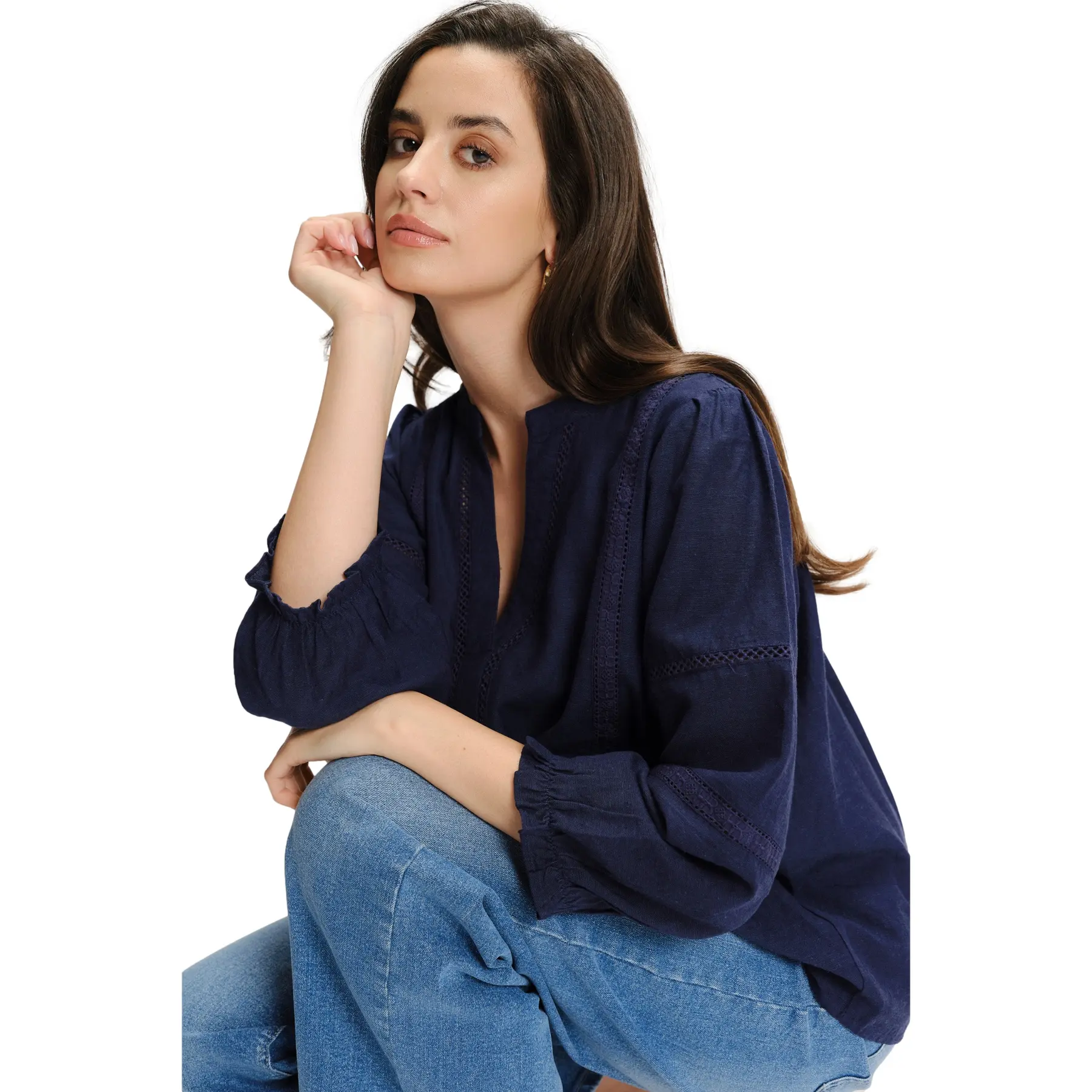 Blusa comoda in viscosa leggera donna