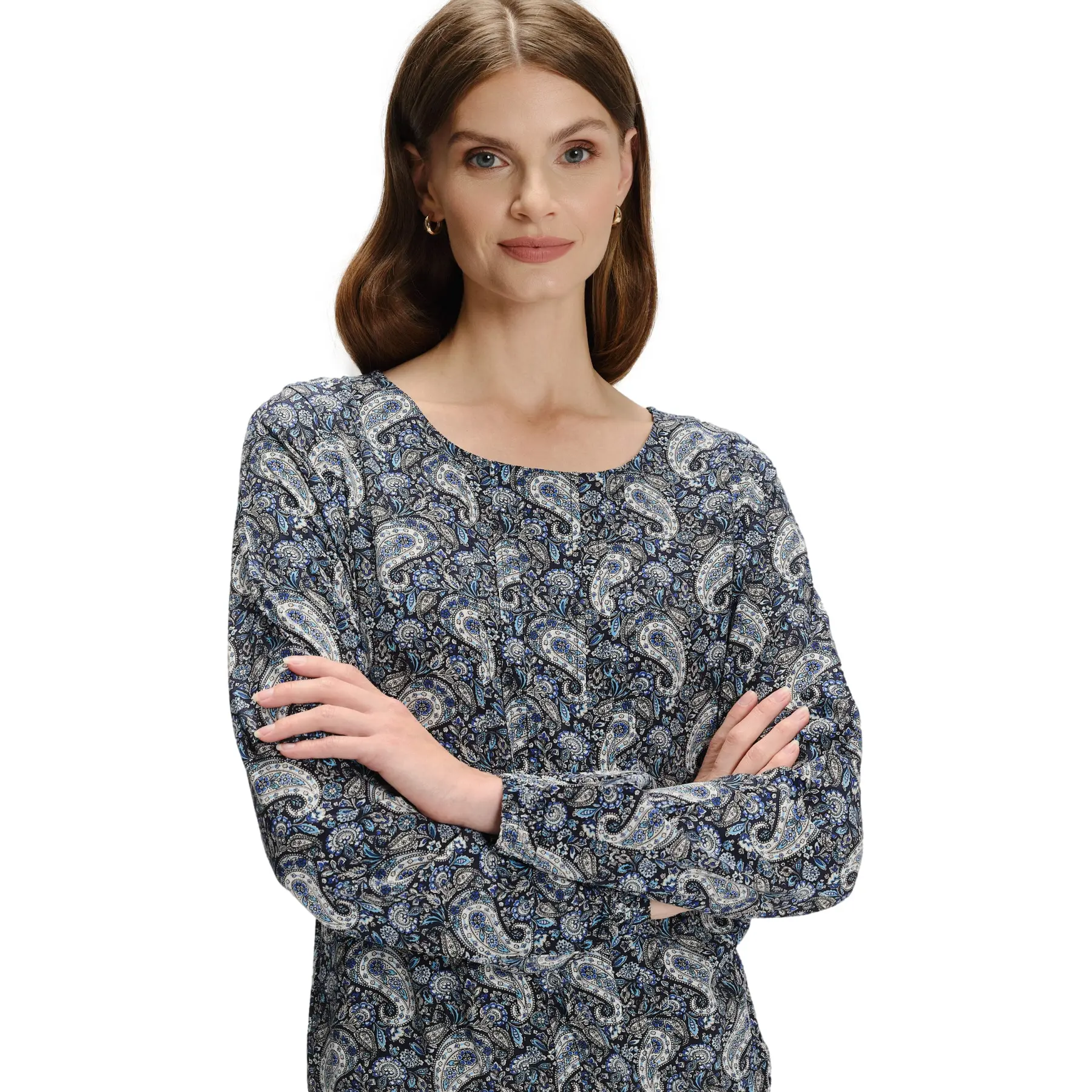 Blusa in viscosa con stampa paisley donna