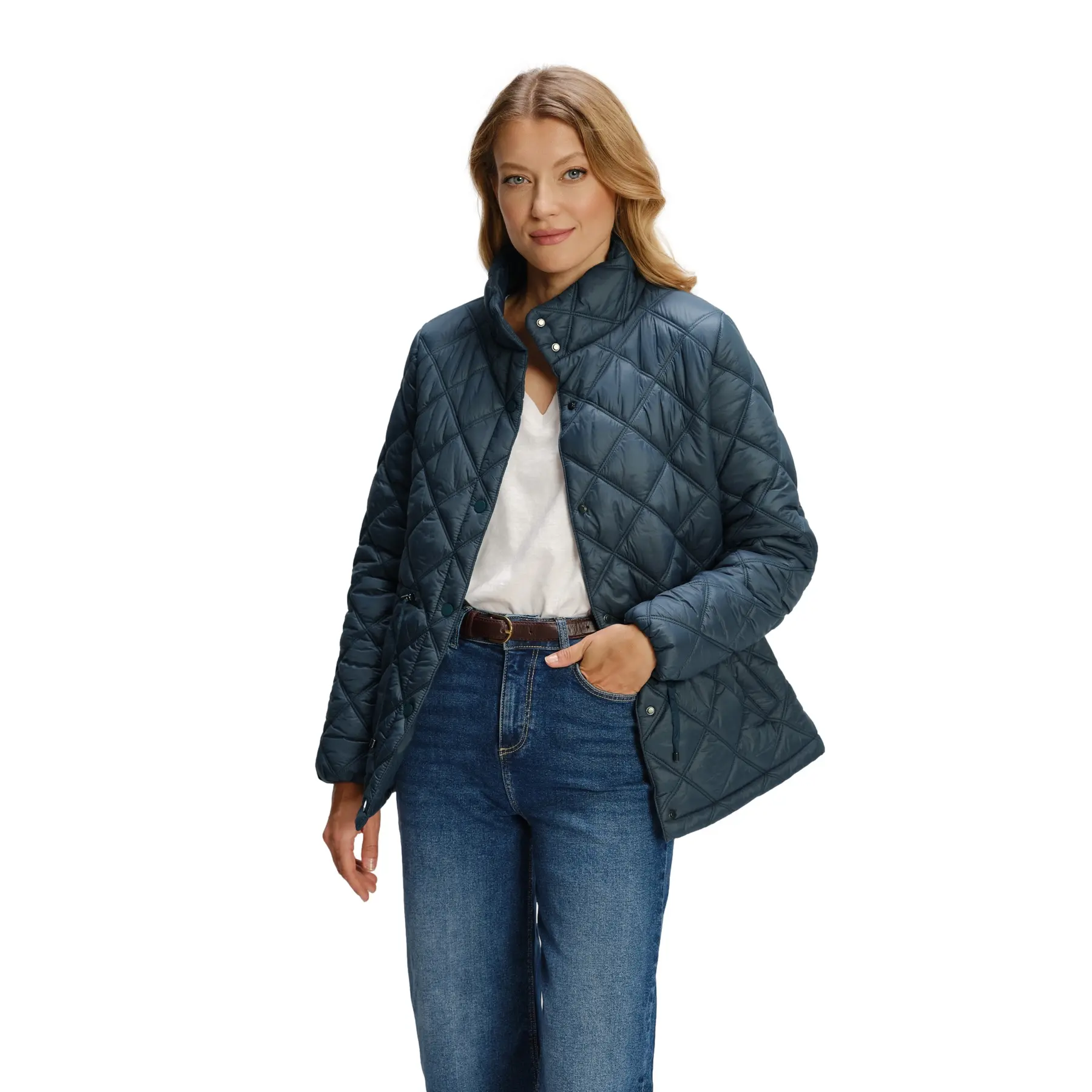 Piumino con collo alto donna