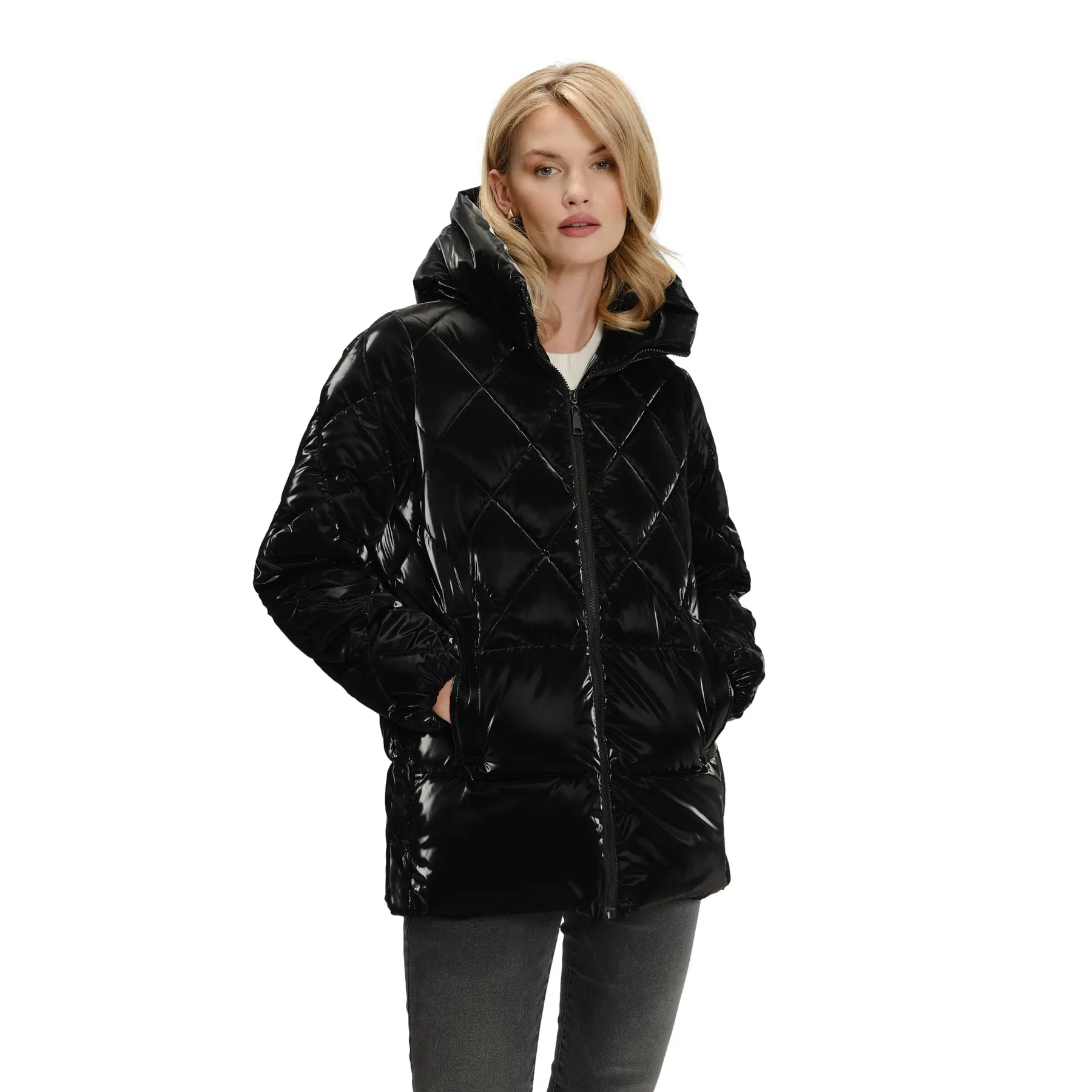 Giubbotto imbottito con zip da donna