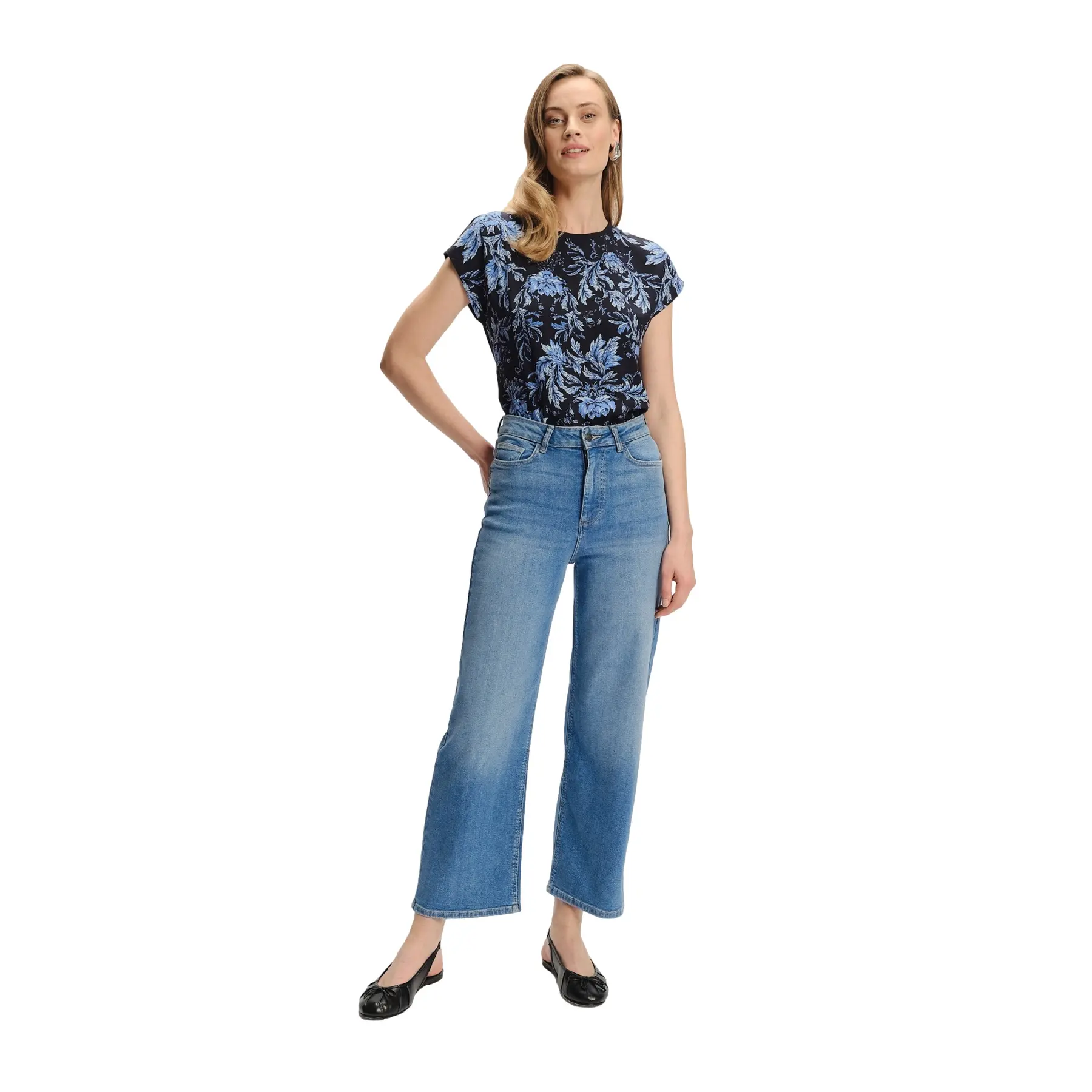 Jeans a gamba larga 2/8 donna