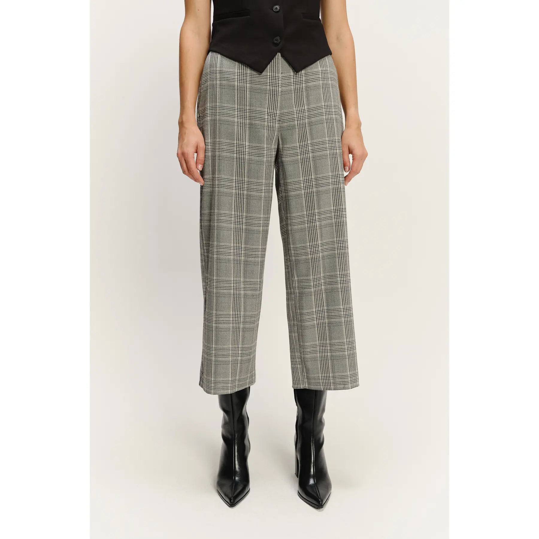 Women's Wide Check Trousers Greenpoint