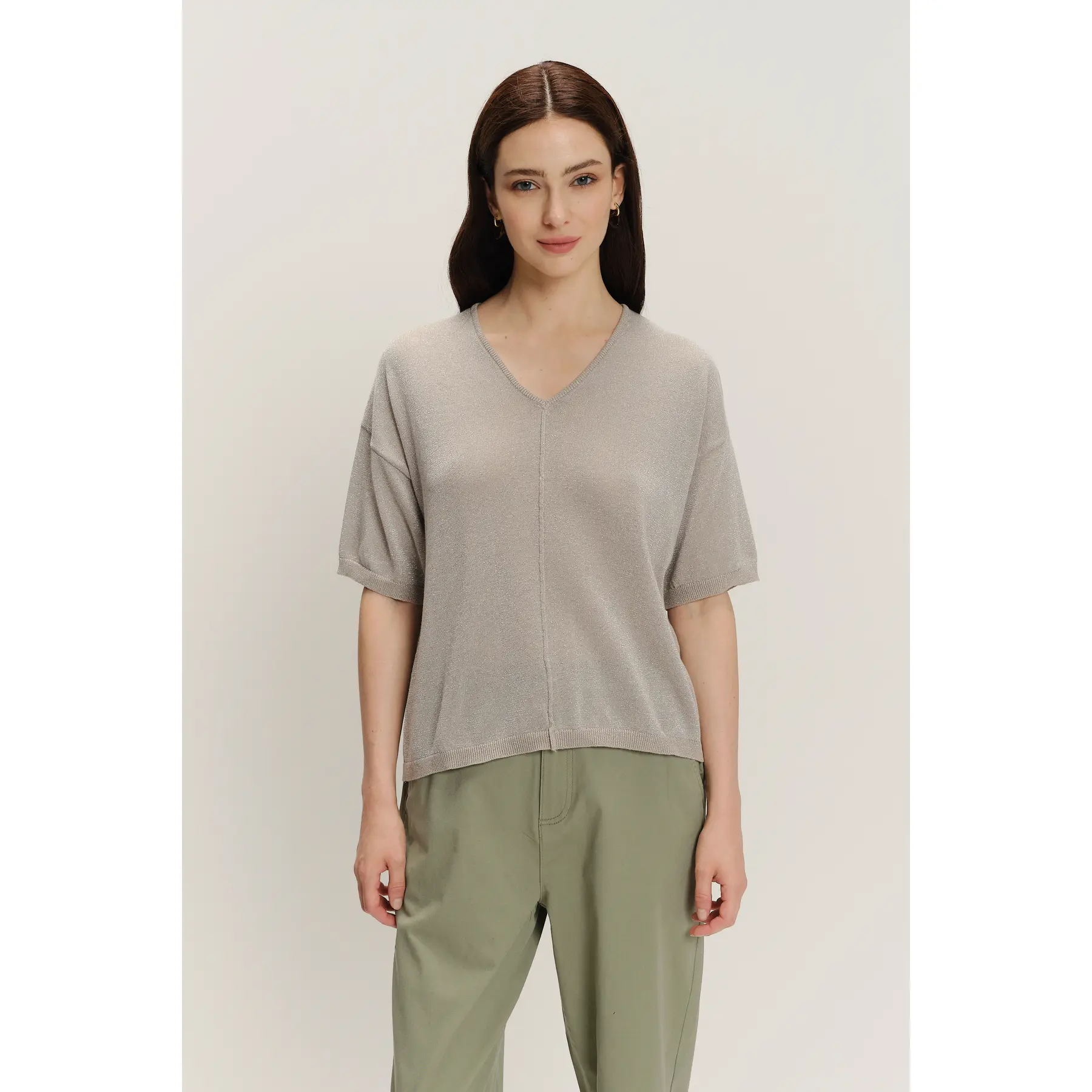 Damen Bluse mit V-Ausschnitt Greenpoint