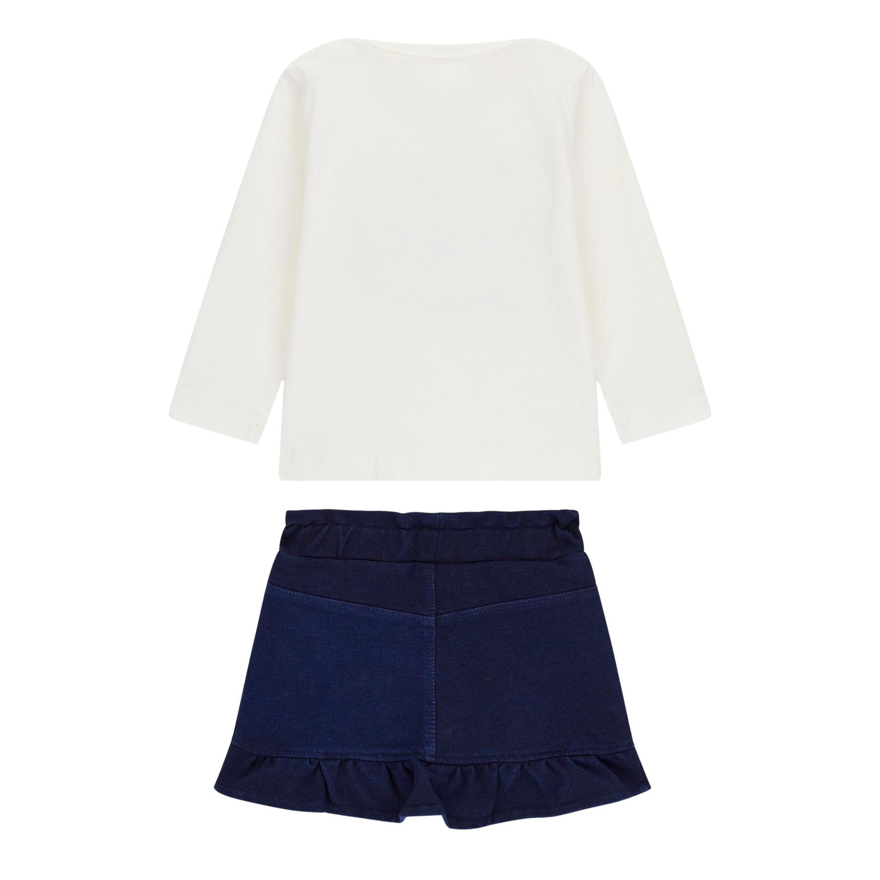 7620837783735 - Langarm-T-Shirt und Jeansrock Set für Baby-Mädchen Guess