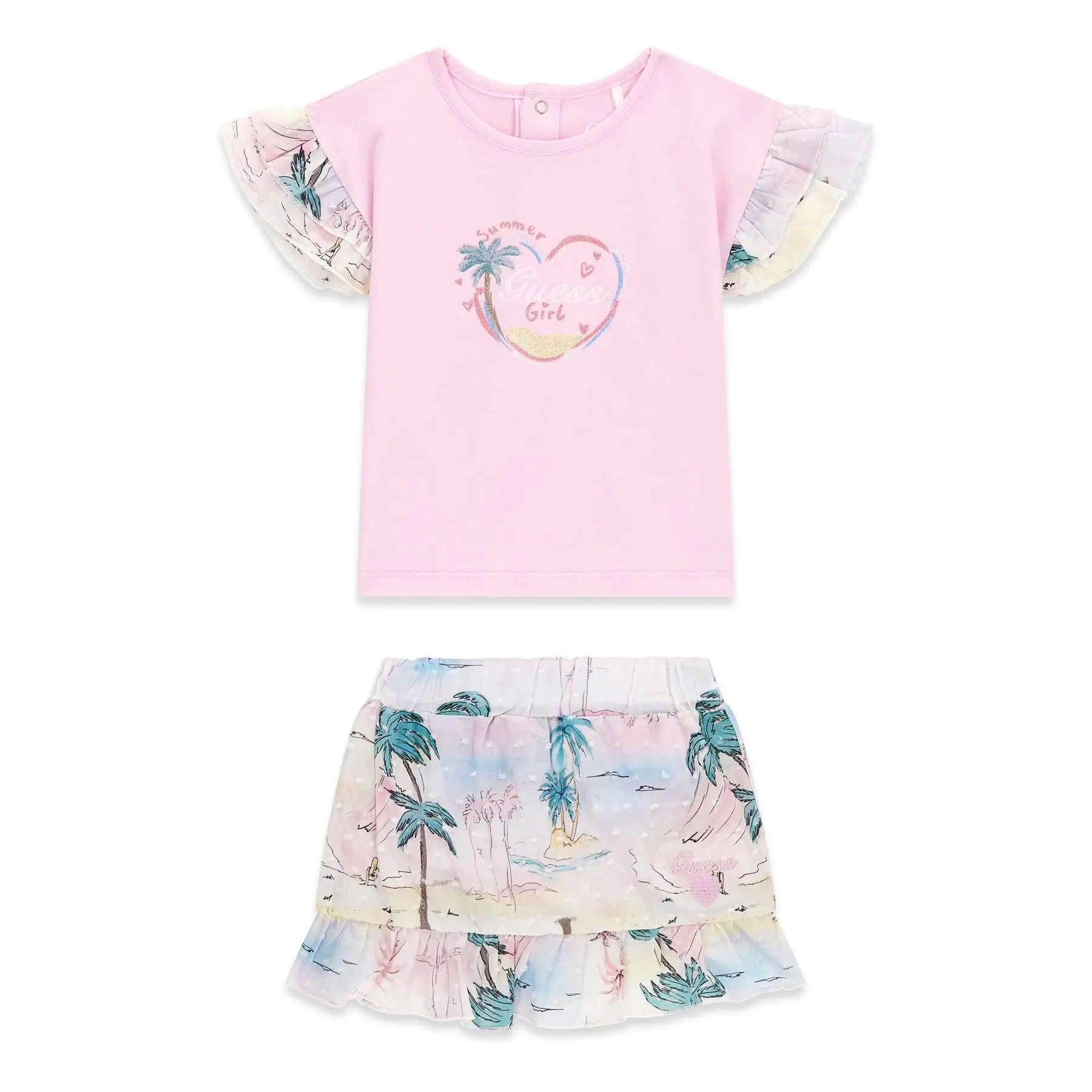 Ensemble t-shirt et jupe midi prune bb fille Guess 35 €