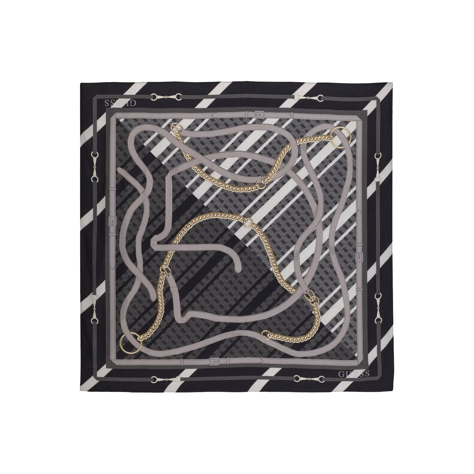 Guess Noir Woman Foulard Yvonne Logo