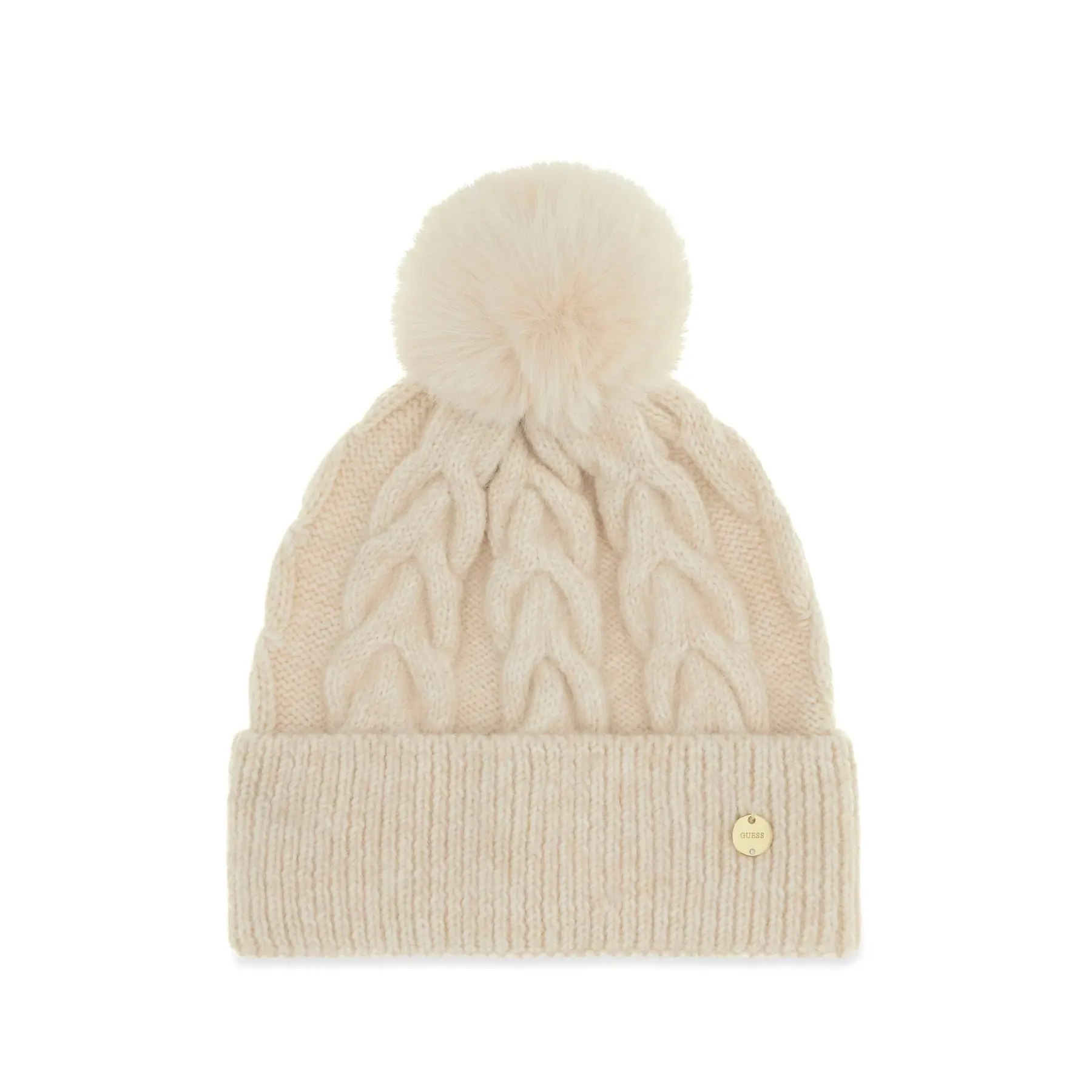 Cappello in poliestere con pompon donna