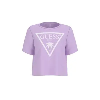 Damen Crop-Top T-Shirt mit Rundhalsausschnitt Guess