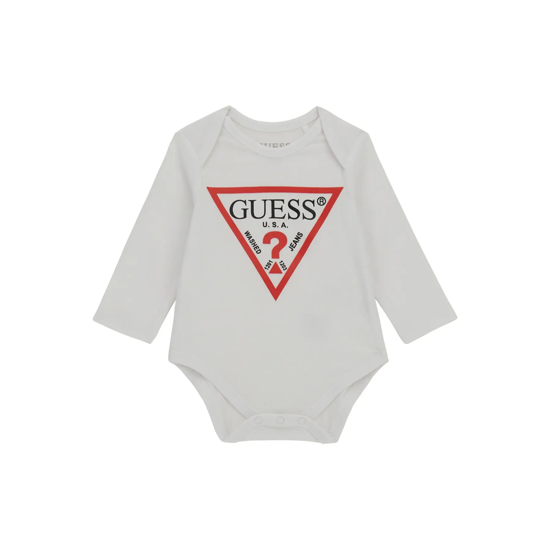 Guess Men's Blanc Baby Boy Long Sleeve Bodysuit