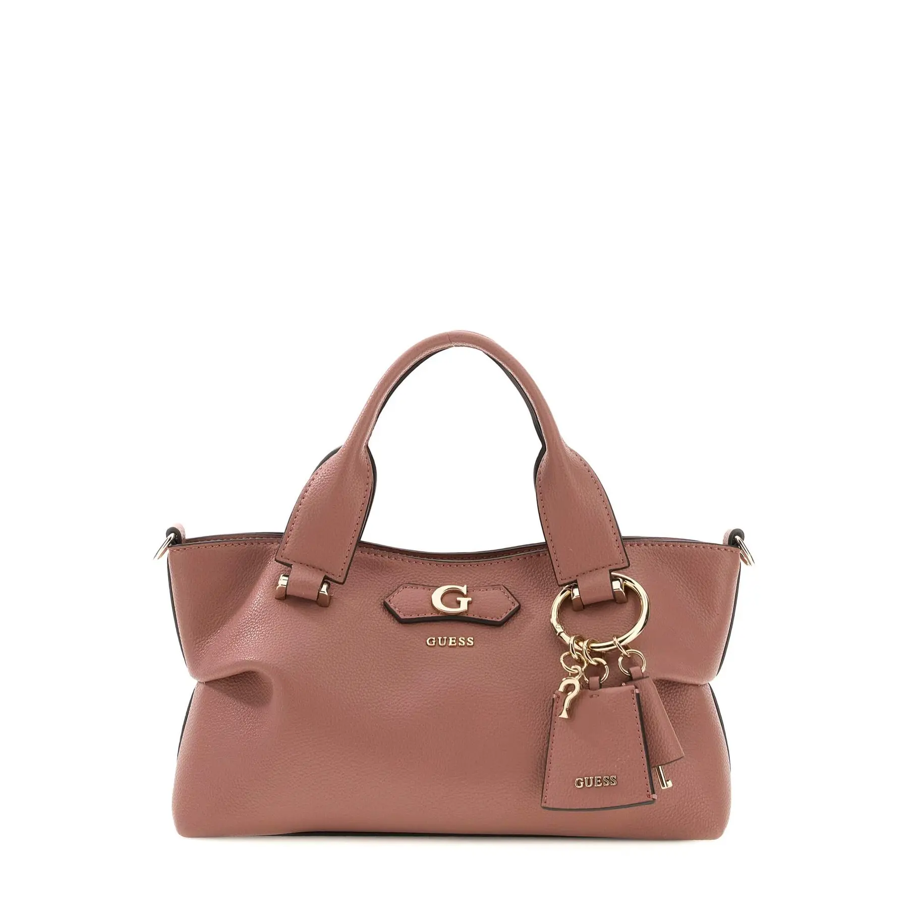 GUESS handtas schoudertas Suzy Mini 3 Compartment Satchel Rosewood roze
