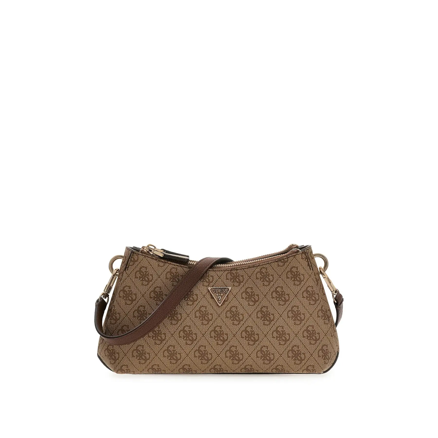 Guess Women's Marron Shoulder Bag With 3 Compartments Noelle Ii