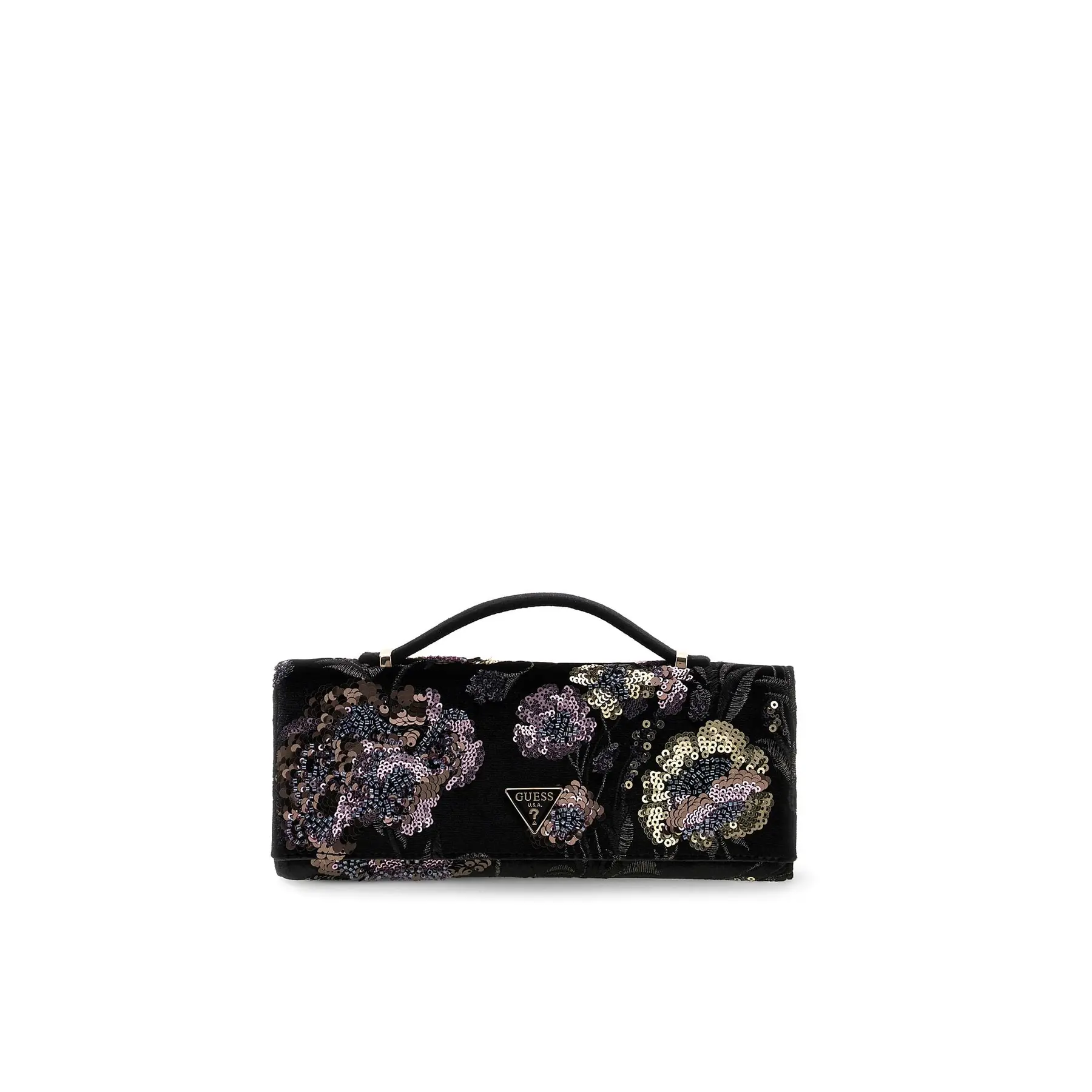 GUESS avondtas schoudertas Tasmin Top Handle Clutch Black Multi zwart