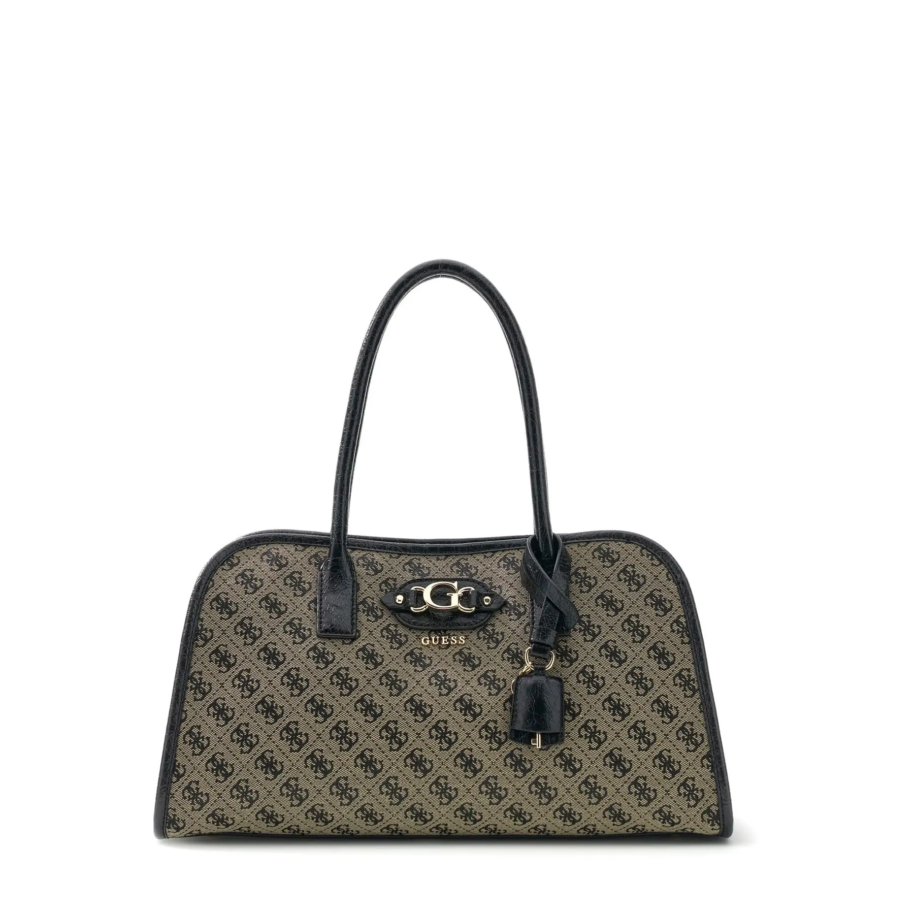 GUESS handtas schoudertas Samantha Girlfriend Satchel Black Logo zwart