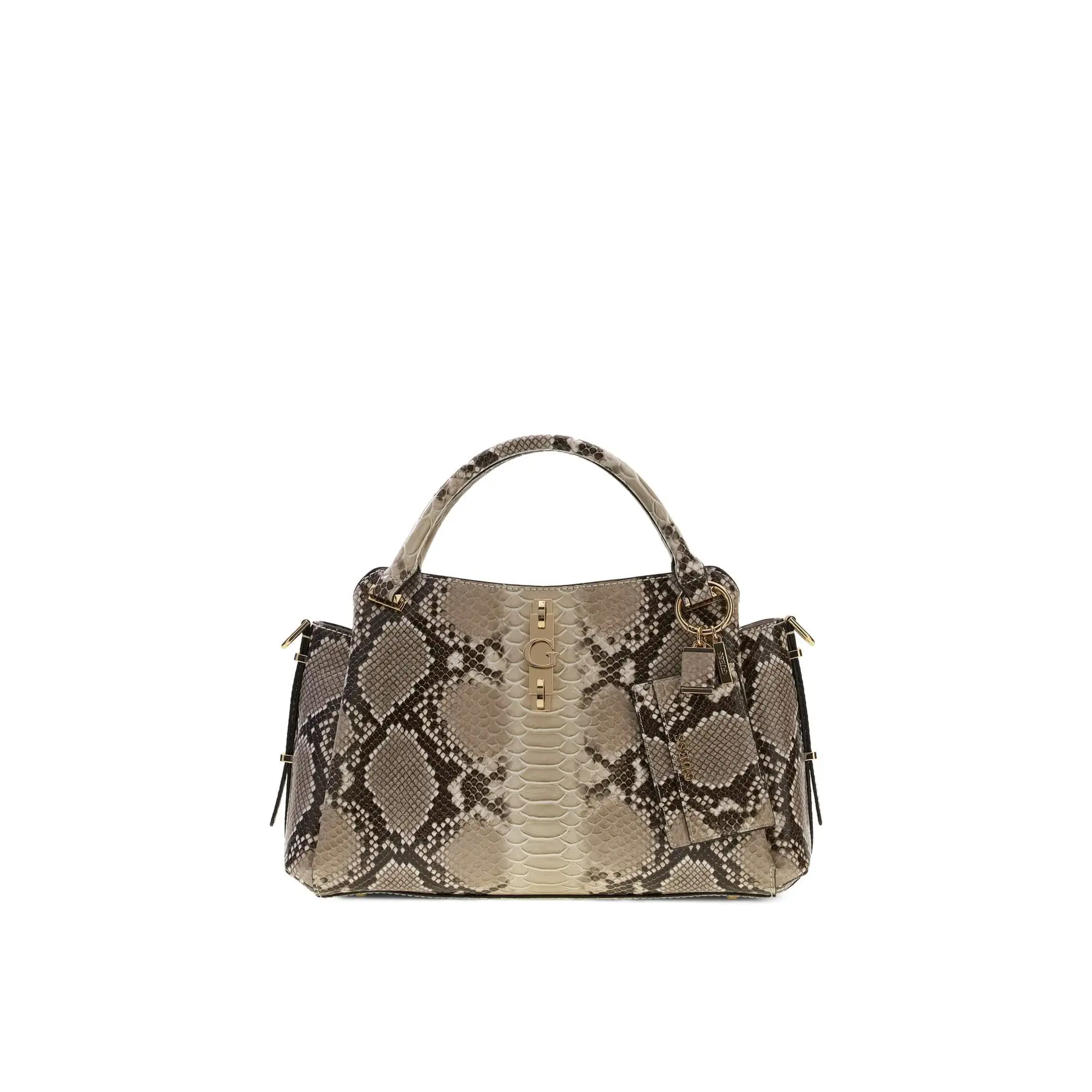GUESS schoudertas handtas Yvonne Logo Girlfriend Satchel Natural grijs